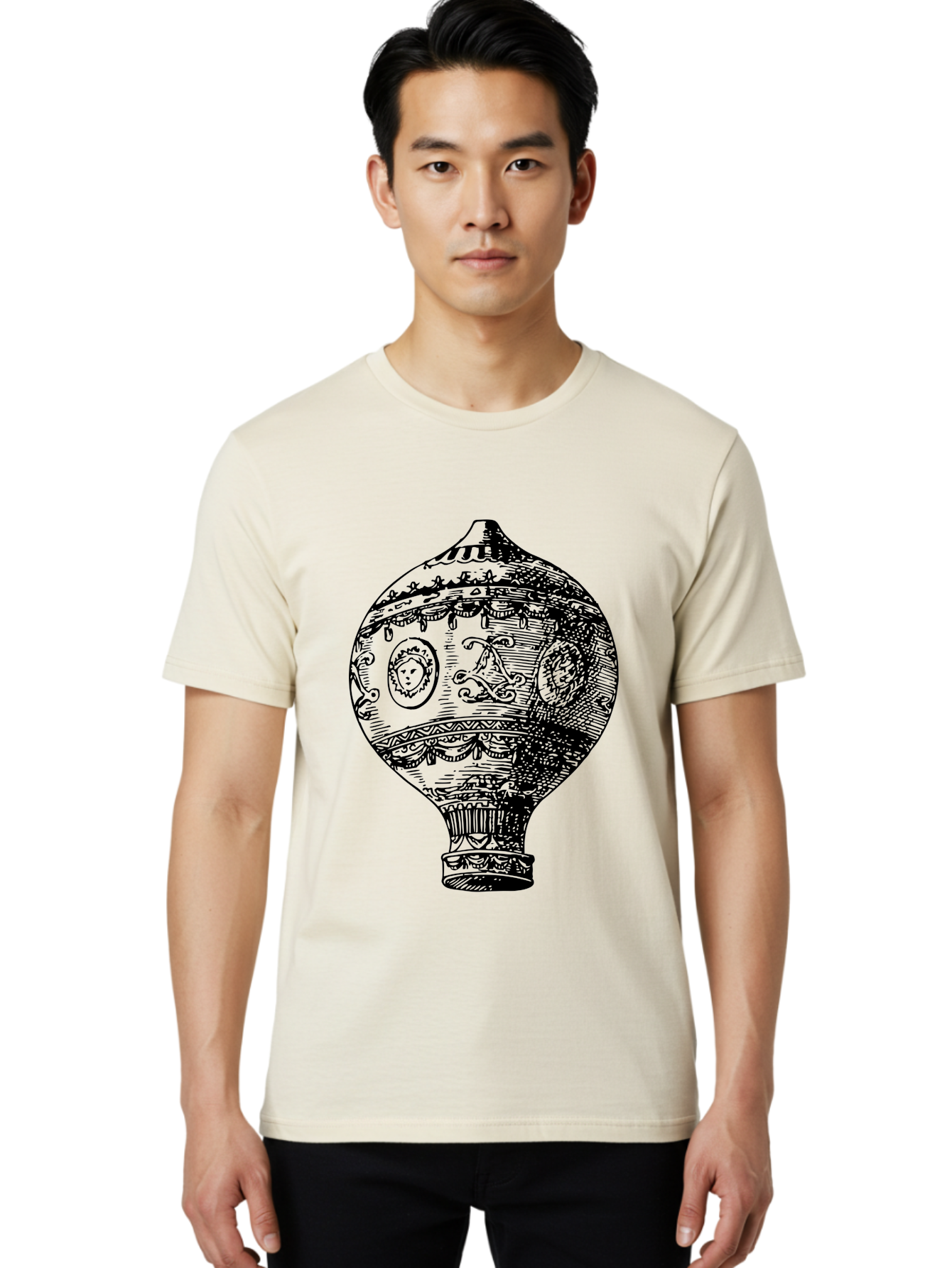 Ornate-Vase Men'S Graphic Tee, 100% Cotton, Comfortable Casual Summer Wear, Machine Washable, Perfume Bottle, Vintage Bottle, Ornate Design, Black Illustration, Decorative Art, Antique Style, Luxury Fragrance, Intricate Details, Aad799 14