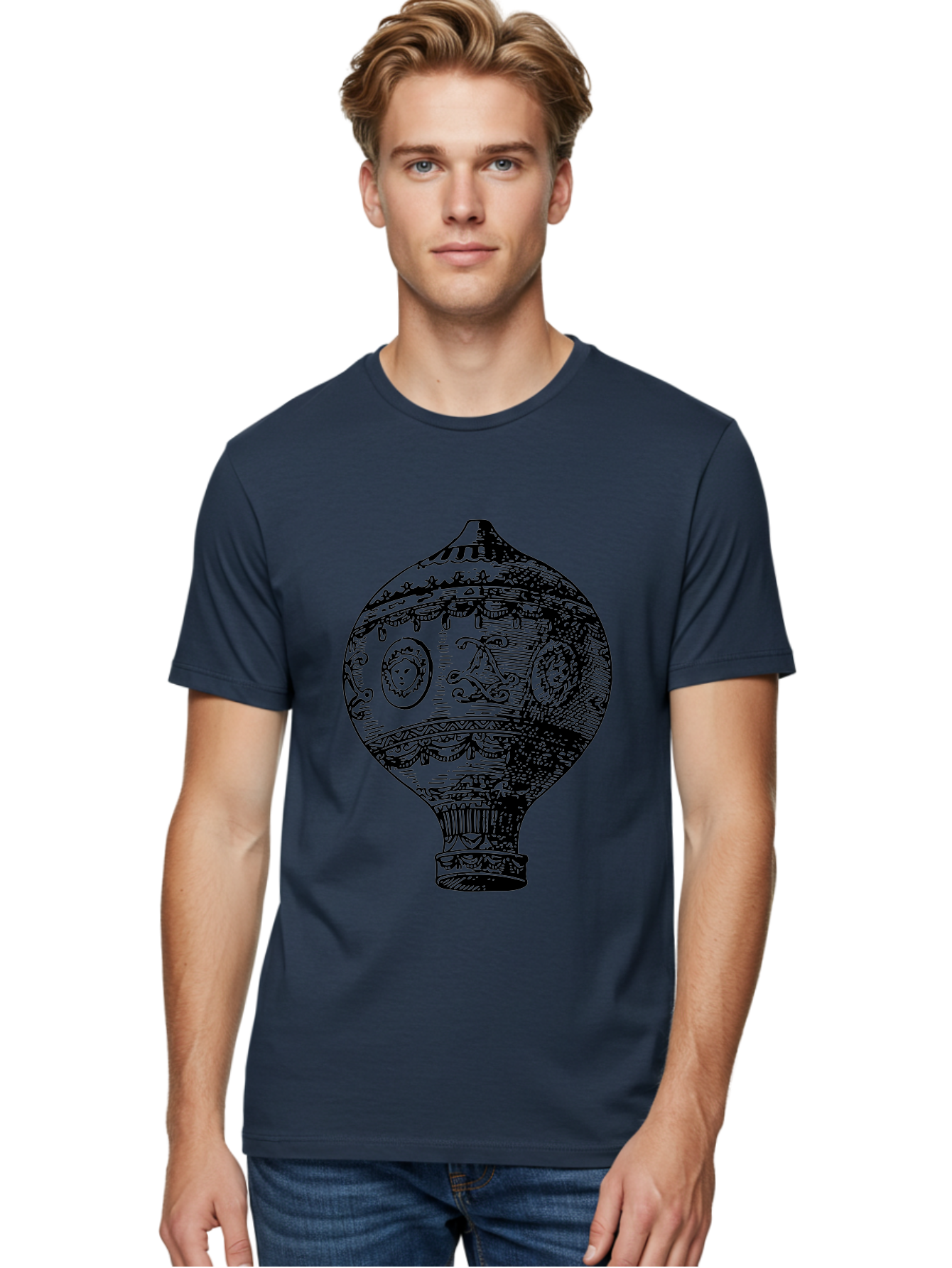 Ornate-Vase Men'S Graphic Tee, 100% Cotton, Comfortable Casual Summer Wear, Machine Washable, Perfume Bottle, Vintage Bottle, Ornate Design, Black Illustration, Decorative Art, Antique Style, Luxury Fragrance, Intricate Details, Aad799 6