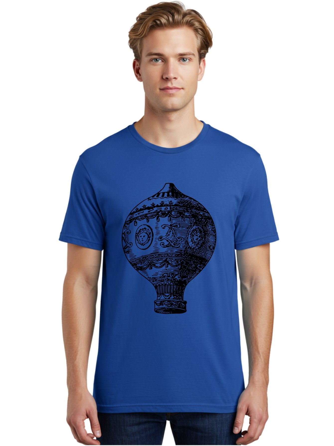 Ornate-Vase Men'S Graphic Tee, 100% Cotton, Comfortable Casual Summer Wear, Machine Washable, Perfume Bottle, Vintage Bottle, Ornate Design, Black Illustration, Decorative Art, Antique Style, Luxury Fragrance, Intricate Details, Aad799 30