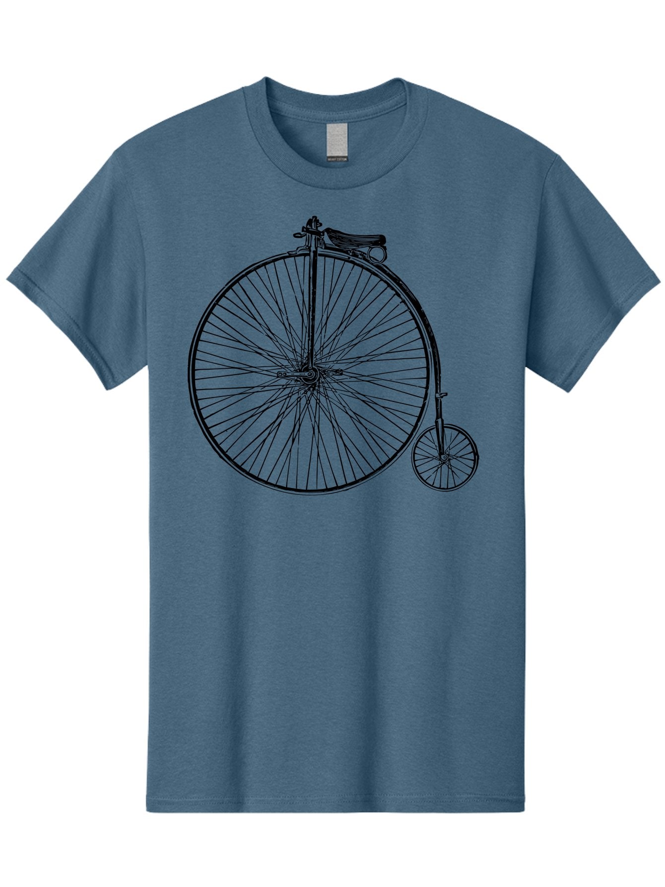 Penny-Farthing-Bicycle Men'S Graphic Tee, 100% Cotton, Comfortable Casual Summer Wear, Machine Washable, Vintage Bicycle, Penny Farthing Design, Classic Cycle, Historic Bike, Large Front Wheel, Small Rear Wheel, Antique Transport, Aad801 12