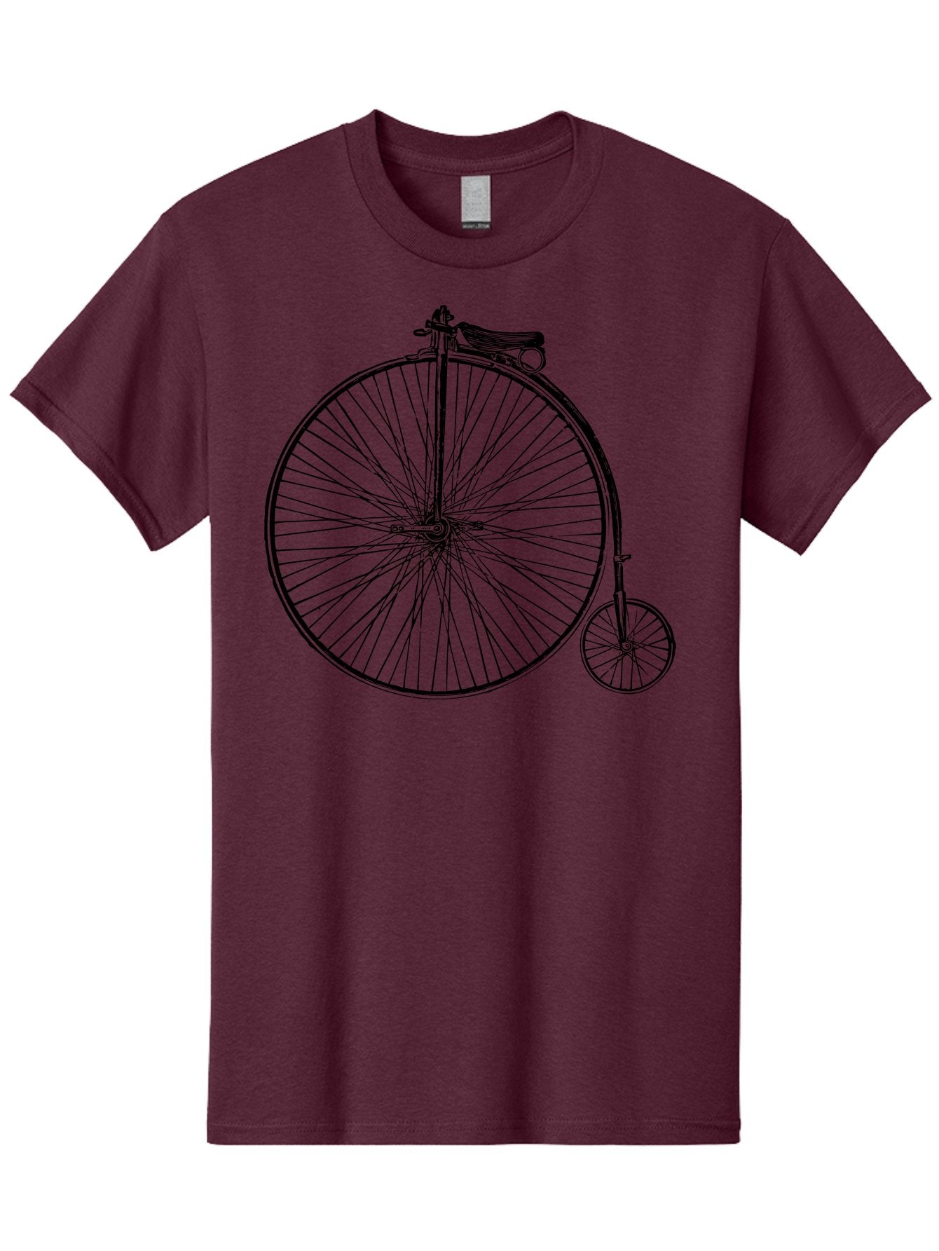 Penny-Farthing-Bicycle Men'S Graphic Tee, 100% Cotton, Comfortable Casual Summer Wear, Machine Washable, Vintage Bicycle, Penny Farthing Design, Classic Cycle, Historic Bike, Large Front Wheel, Small Rear Wheel, Antique Transport, Aad801 14