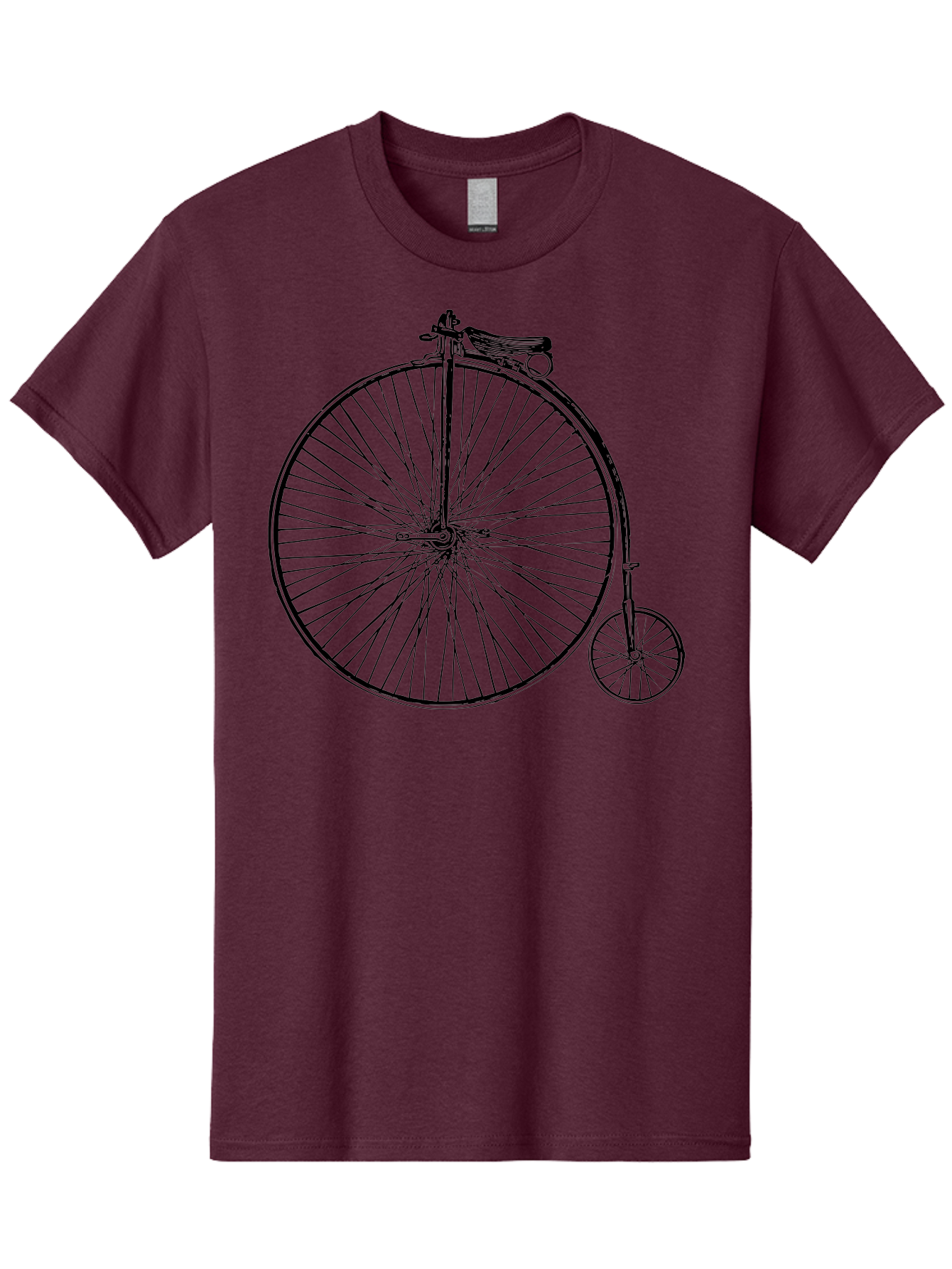 Penny-Farthing-Bicycle Men'S Graphic Tee, 100% Cotton, Comfortable Casual Summer Wear, Machine Washable, Vintage Bicycle, Penny Farthing Design, Classic Cycle, Historic Bike, Large Front Wheel, Small Rear Wheel, Antique Transport, Aad801 3