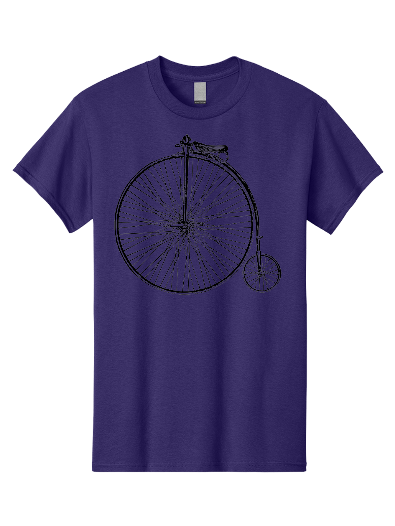 Penny-Farthing-Bicycle Men'S Graphic Tee, 100% Cotton, Comfortable Casual Summer Wear, Machine Washable, Vintage Bicycle, Penny Farthing Design, Classic Cycle, Historic Bike, Large Front Wheel, Small Rear Wheel, Antique Transport, Aad801 17