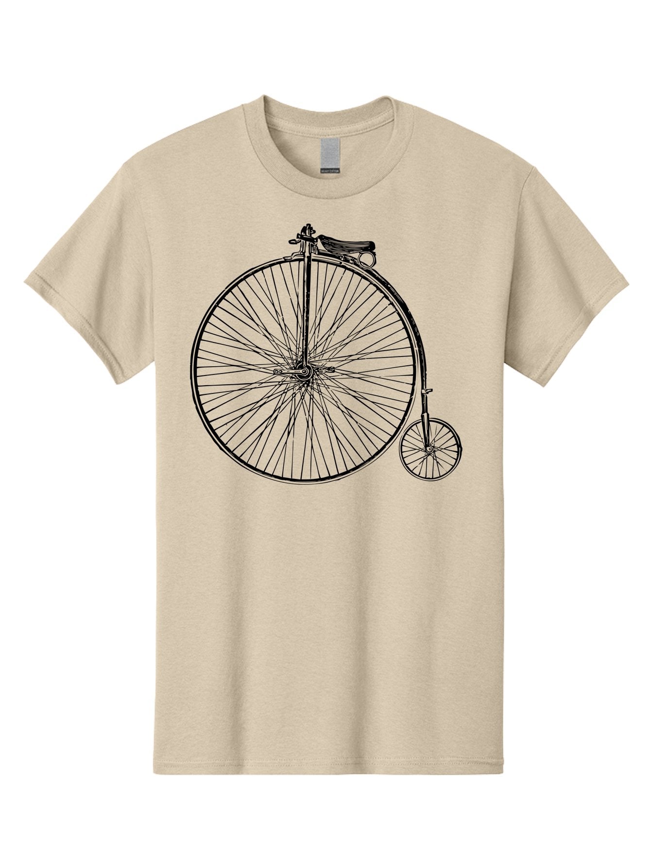 Penny-Farthing-Bicycle Men'S Graphic Tee, 100% Cotton, Comfortable Casual Summer Wear, Machine Washable, Vintage Bicycle, Penny Farthing Design, Classic Cycle, Historic Bike, Large Front Wheel, Small Rear Wheel, Antique Transport, Aad801 4