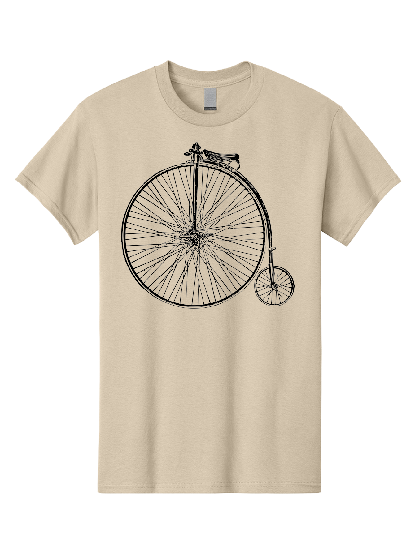 Penny-Farthing-Bicycle Men'S Graphic Tee, 100% Cotton, Comfortable Casual Summer Wear, Machine Washable, Vintage Bicycle, Penny Farthing Design, Classic Cycle, Historic Bike, Large Front Wheel, Small Rear Wheel, Antique Transport, Aad801 23