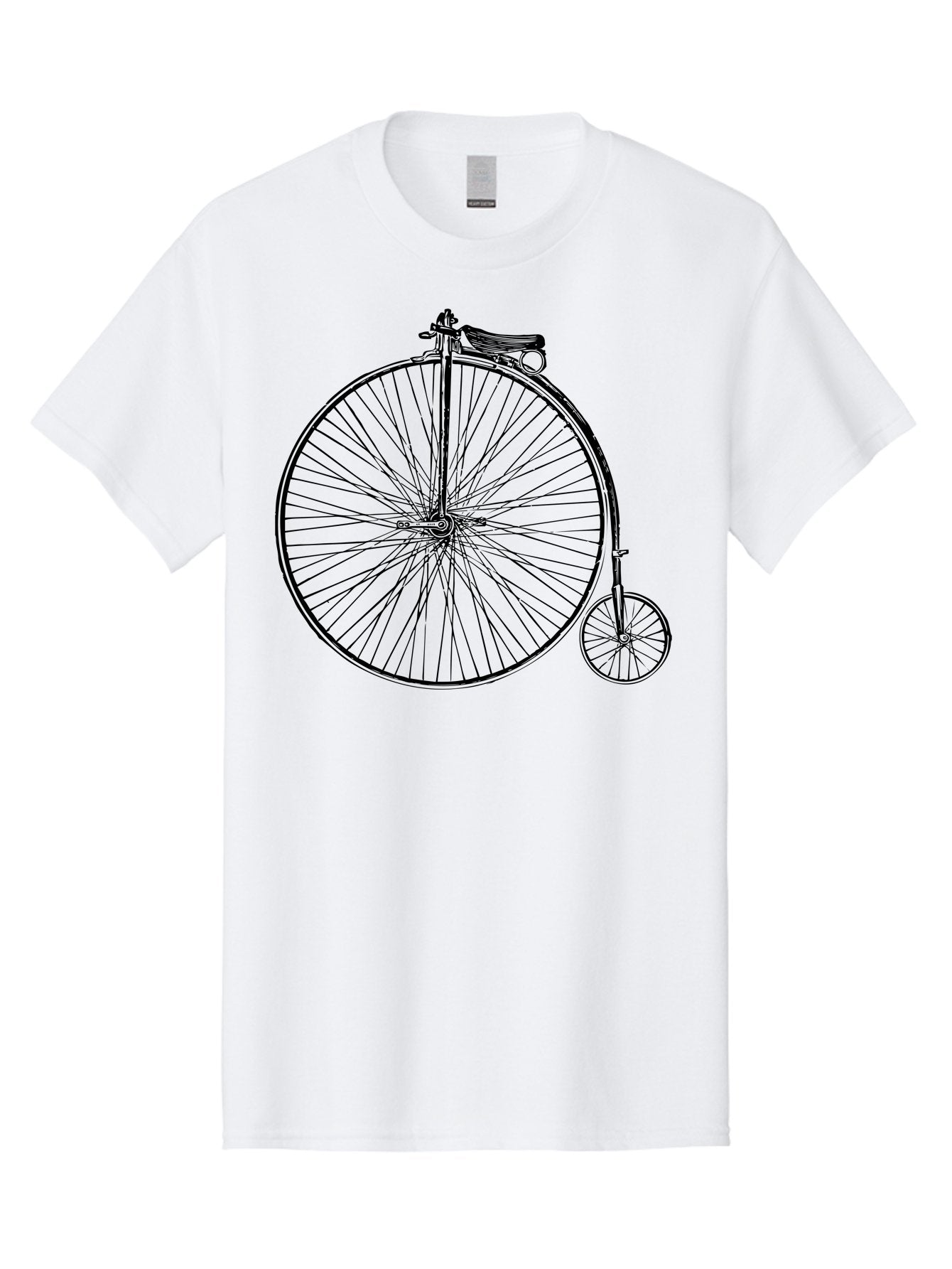 Penny-Farthing-Bicycle Men'S Graphic Tee, 100% Cotton, Comfortable Casual Summer Wear, Machine Washable, Vintage Bicycle, Penny Farthing Design, Classic Cycle, Historic Bike, Large Front Wheel, Small Rear Wheel, Antique Transport, Aad801 6