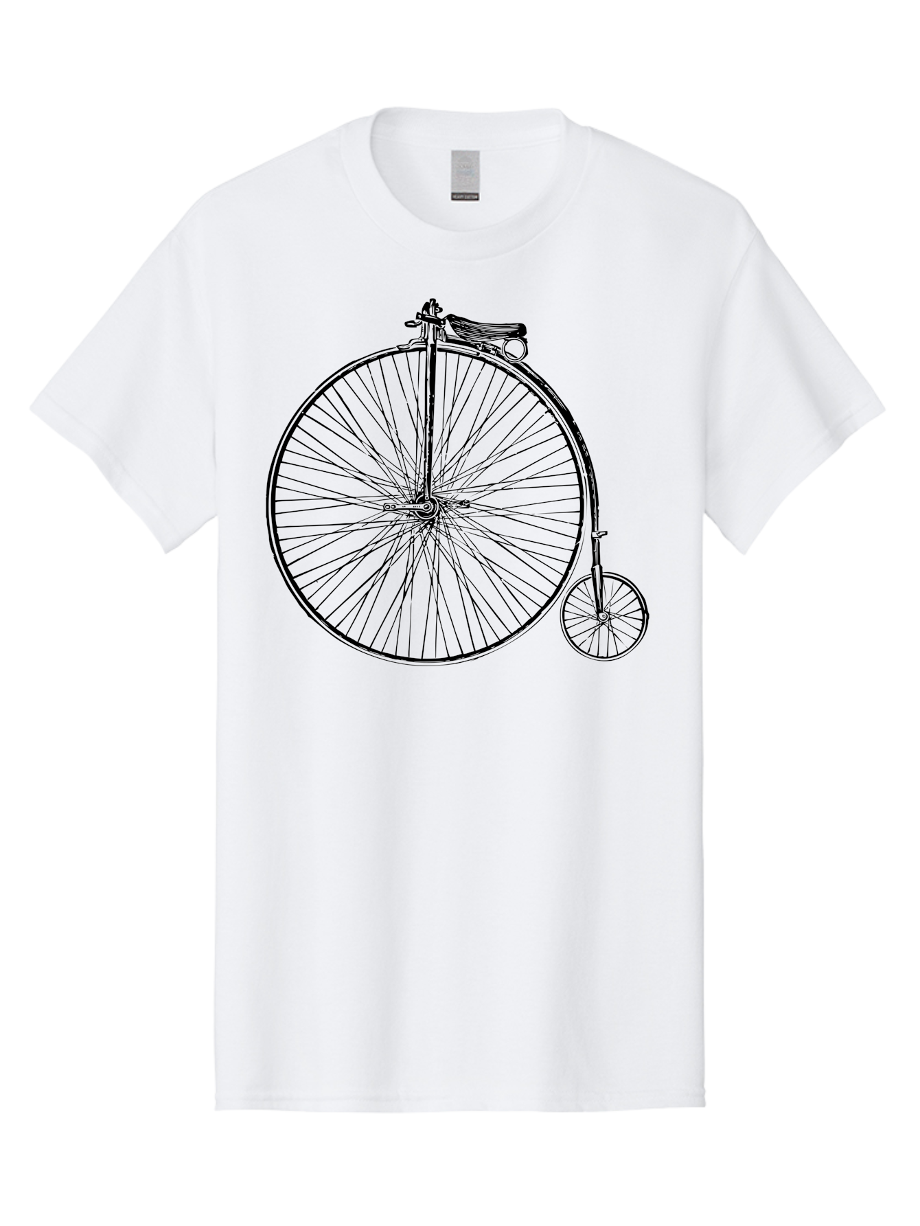 Penny-Farthing-Bicycle Men'S Graphic Tee, 100% Cotton, Comfortable Casual Summer Wear, Machine Washable, Vintage Bicycle, Penny Farthing Design, Classic Cycle, Historic Bike, Large Front Wheel, Small Rear Wheel, Antique Transport, Aad801 13