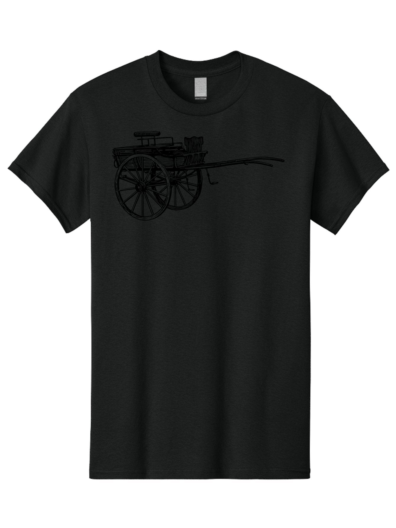 Rickshaw-Illustration Men'S Graphic Tee, 100% Cotton, Comfortable Casual Summer Wear, Machine Washable, Vintage Rickshaw, Traditional Transportation, Old-Fashioned Vehicle, Wooden Cart, Hand-Drawn Carriage, Classic Design, Retro Style, Aad802 4