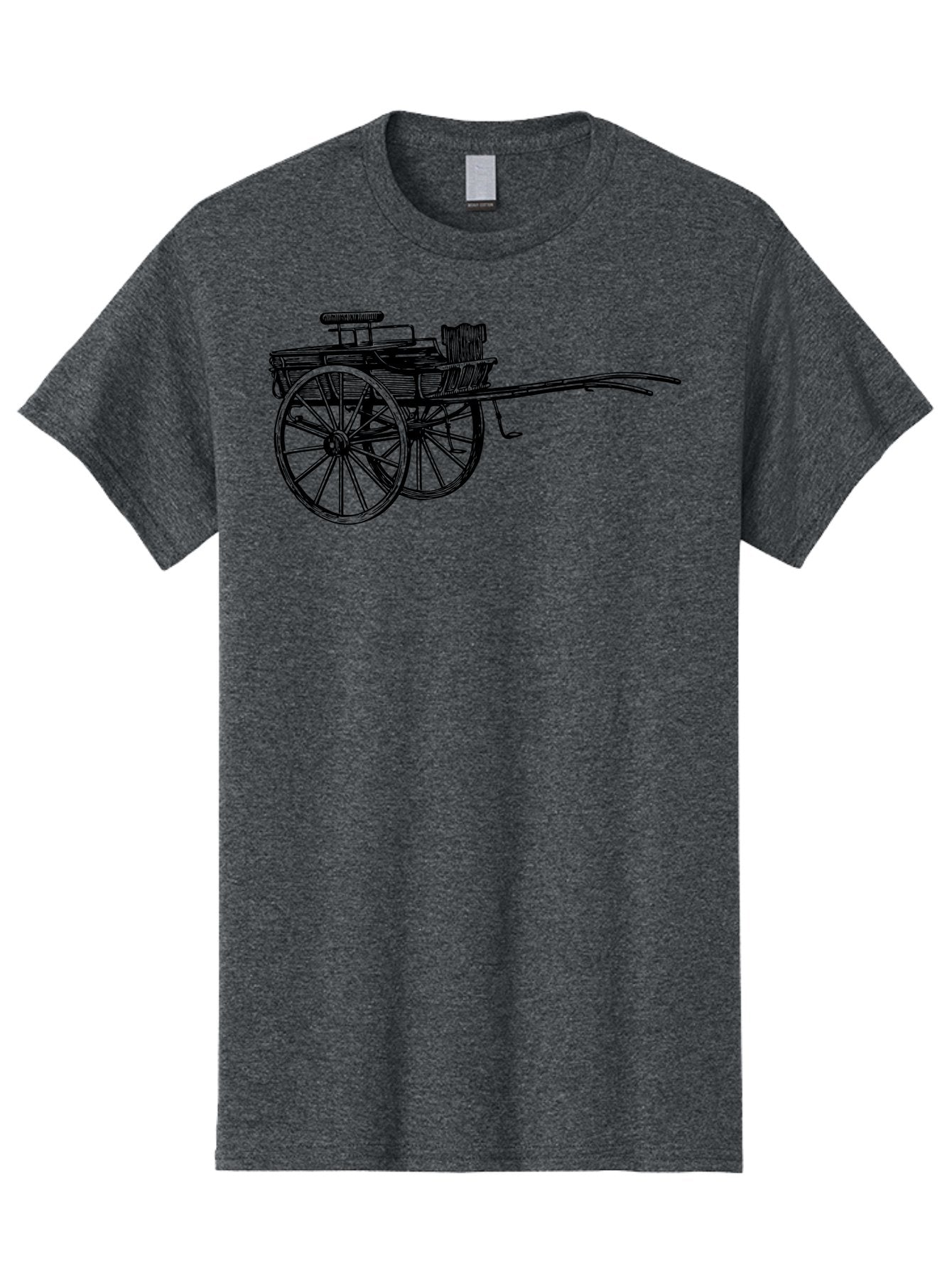 Rickshaw-Illustration Men'S Graphic Tee, 100% Cotton, Comfortable Casual Summer Wear, Machine Washable, Vintage Rickshaw, Traditional Transportation, Old-Fashioned Vehicle, Wooden Cart, Hand-Drawn Carriage, Classic Design, Retro Style, Aad802 8