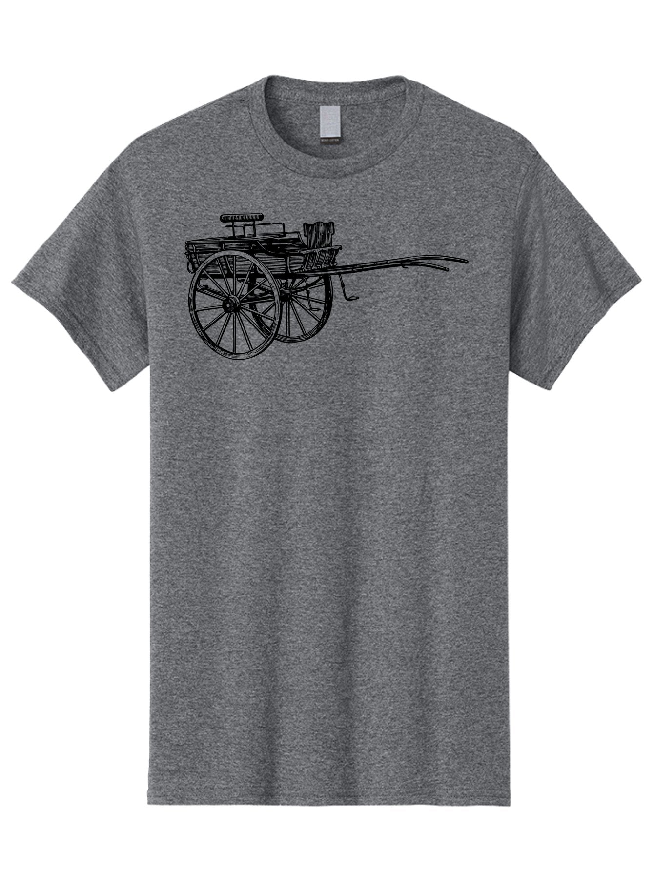 Rickshaw-Illustration Men'S Graphic Tee, 100% Cotton, Comfortable Casual Summer Wear, Machine Washable, Vintage Rickshaw, Traditional Transportation, Old-Fashioned Vehicle, Wooden Cart, Hand-Drawn Carriage, Classic Design, Retro Style, Aad802 6
