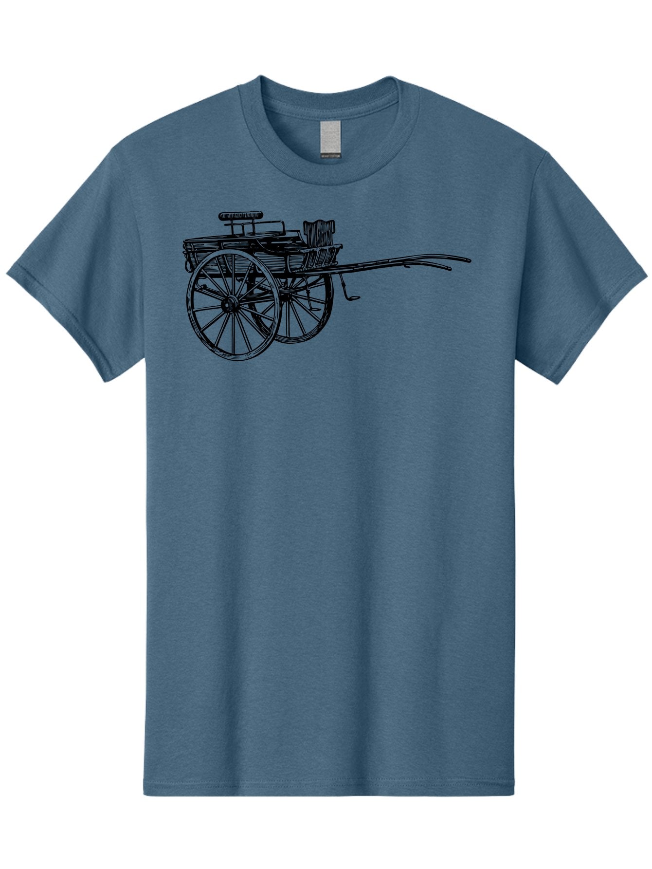 Rickshaw-Illustration Men'S Graphic Tee, 100% Cotton, Comfortable Casual Summer Wear, Machine Washable, Vintage Rickshaw, Traditional Transportation, Old-Fashioned Vehicle, Wooden Cart, Hand-Drawn Carriage, Classic Design, Retro Style, Aad802 12