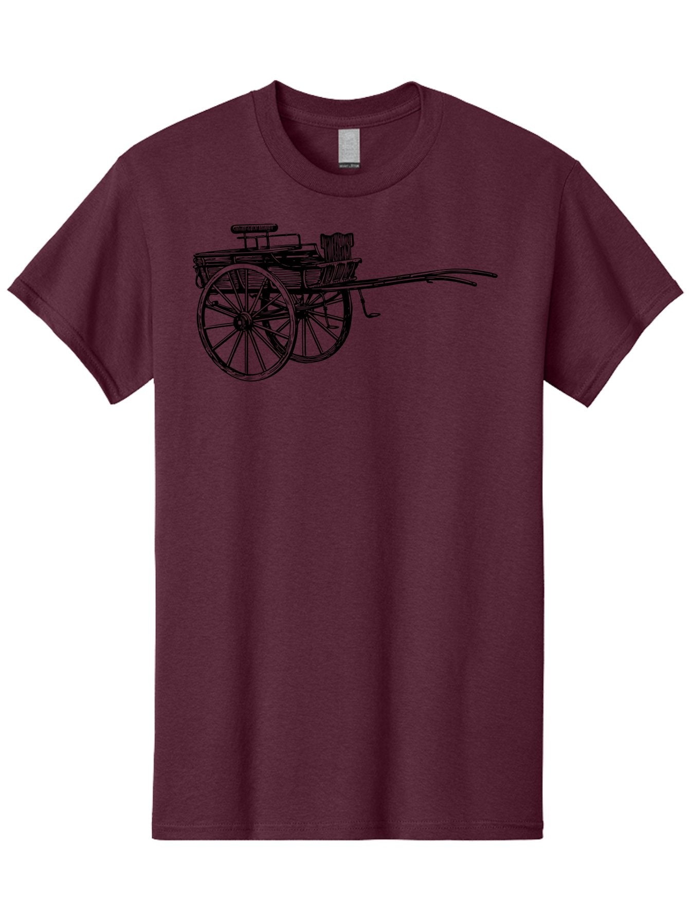 Rickshaw-Illustration Men'S Graphic Tee, 100% Cotton, Comfortable Casual Summer Wear, Machine Washable, Vintage Rickshaw, Traditional Transportation, Old-Fashioned Vehicle, Wooden Cart, Hand-Drawn Carriage, Classic Design, Retro Style, Aad802 13