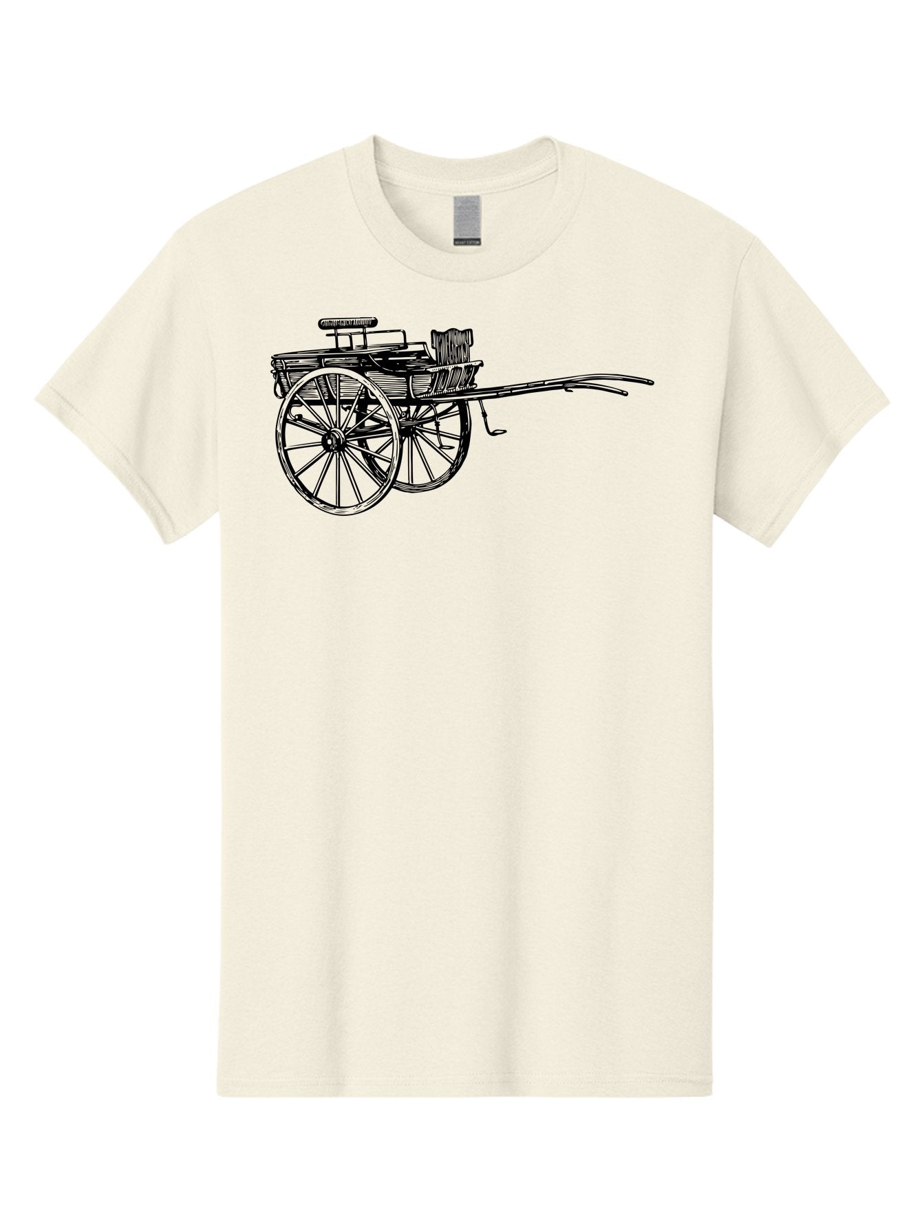 Rickshaw-Illustration Men'S Graphic Tee, 100% Cotton, Comfortable Casual Summer Wear, Machine Washable, Vintage Rickshaw, Traditional Transportation, Old-Fashioned Vehicle, Wooden Cart, Hand-Drawn Carriage, Classic Design, Retro Style, Aad802