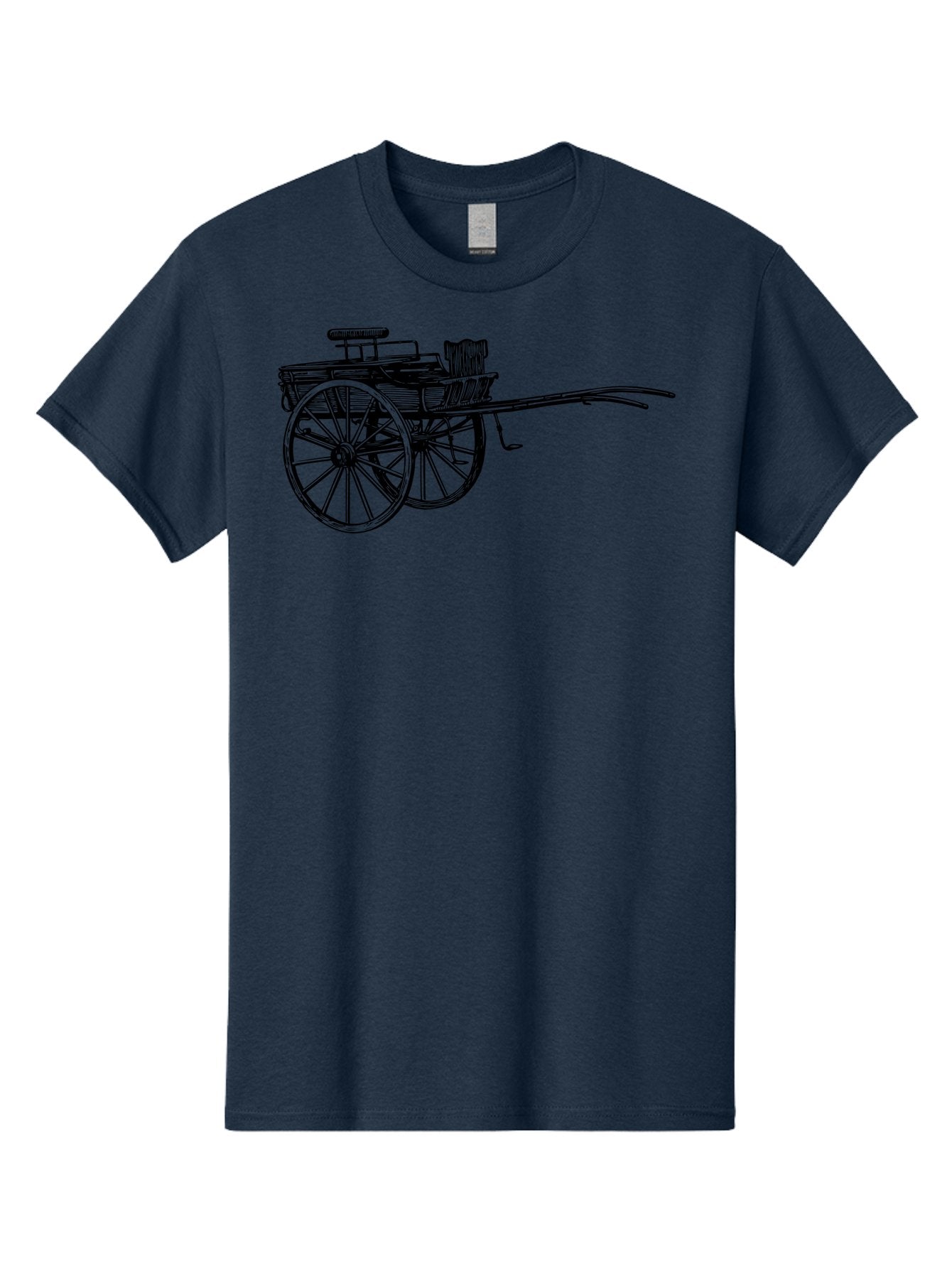 Rickshaw-Illustration Men'S Graphic Tee, 100% Cotton, Comfortable Casual Summer Wear, Machine Washable, Vintage Rickshaw, Traditional Transportation, Old-Fashioned Vehicle, Wooden Cart, Hand-Drawn Carriage, Classic Design, Retro Style, Aad802