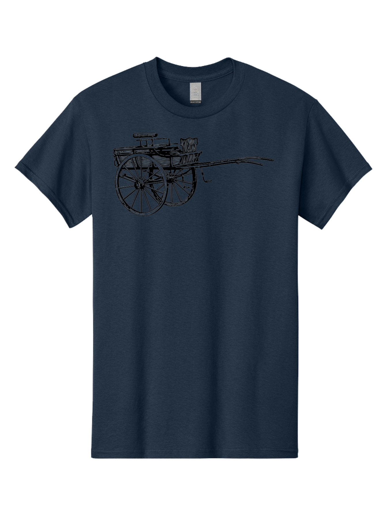 Rickshaw-Illustration Men'S Graphic Tee, 100% Cotton, Comfortable Casual Summer Wear, Machine Washable, Vintage Rickshaw, Traditional Transportation, Old-Fashioned Vehicle, Wooden Cart, Hand-Drawn Carriage, Classic Design, Retro Style, Aad802 21