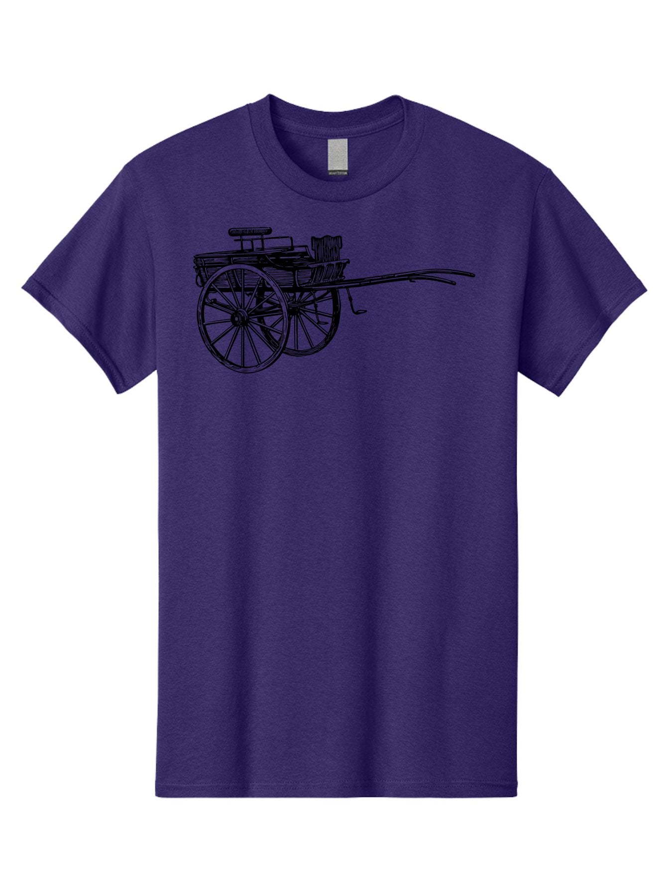 Rickshaw-Illustration Men'S Graphic Tee, 100% Cotton, Comfortable Casual Summer Wear, Machine Washable, Vintage Rickshaw, Traditional Transportation, Old-Fashioned Vehicle, Wooden Cart, Hand-Drawn Carriage, Classic Design, Retro Style, Aad802 7