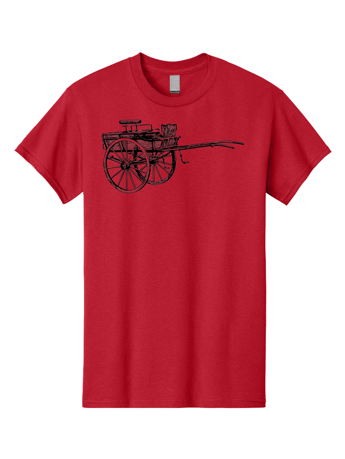 Rickshaw-Illustration Men'S Graphic Tee, 100% Cotton, Comfortable Casual Summer Wear, Machine Washable, Vintage Rickshaw, Traditional Transportation, Old-Fashioned Vehicle, Wooden Cart, Hand-Drawn Carriage, Classic Design, Retro Style, Aad802 17