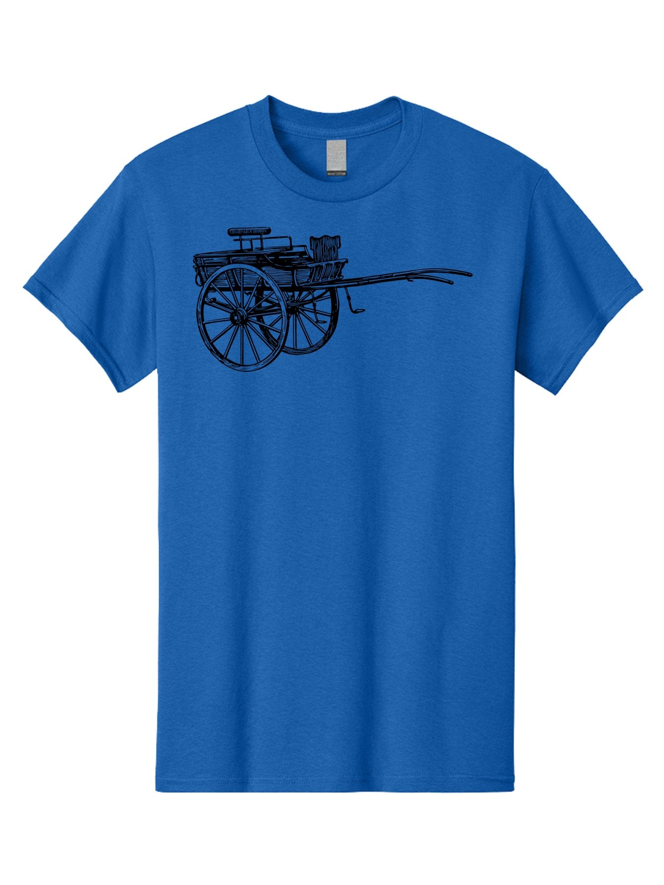 Rickshaw-Illustration Men'S Graphic Tee, 100% Cotton, Comfortable Casual Summer Wear, Machine Washable, Vintage Rickshaw, Traditional Transportation, Old-Fashioned Vehicle, Wooden Cart, Hand-Drawn Carriage, Classic Design, Retro Style, Aad802 10