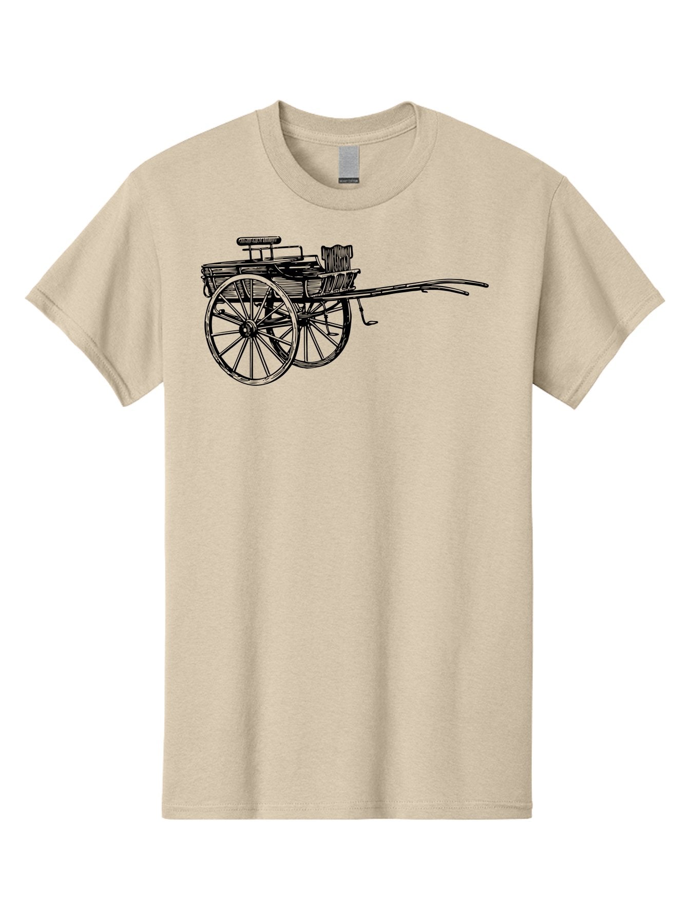 Rickshaw-Illustration Men'S Graphic Tee, 100% Cotton, Comfortable Casual Summer Wear, Machine Washable, Vintage Rickshaw, Traditional Transportation, Old-Fashioned Vehicle, Wooden Cart, Hand-Drawn Carriage, Classic Design, Retro Style, Aad802 15