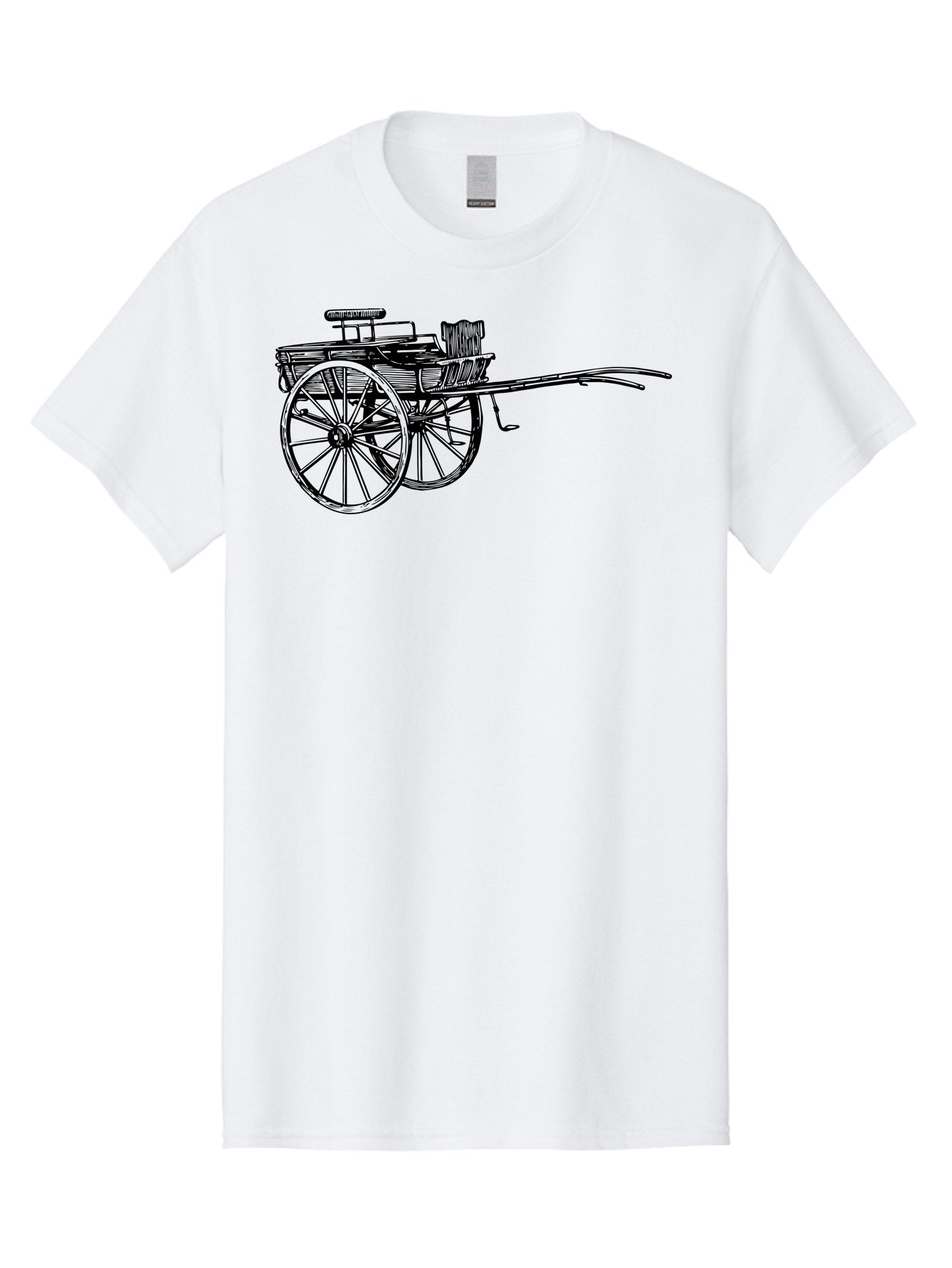Rickshaw-Illustration Men'S Graphic Tee, 100% Cotton, Comfortable Casual Summer Wear, Machine Washable, Vintage Rickshaw, Traditional Transportation, Old-Fashioned Vehicle, Wooden Cart, Hand-Drawn Carriage, Classic Design, Retro Style, Aad802 9