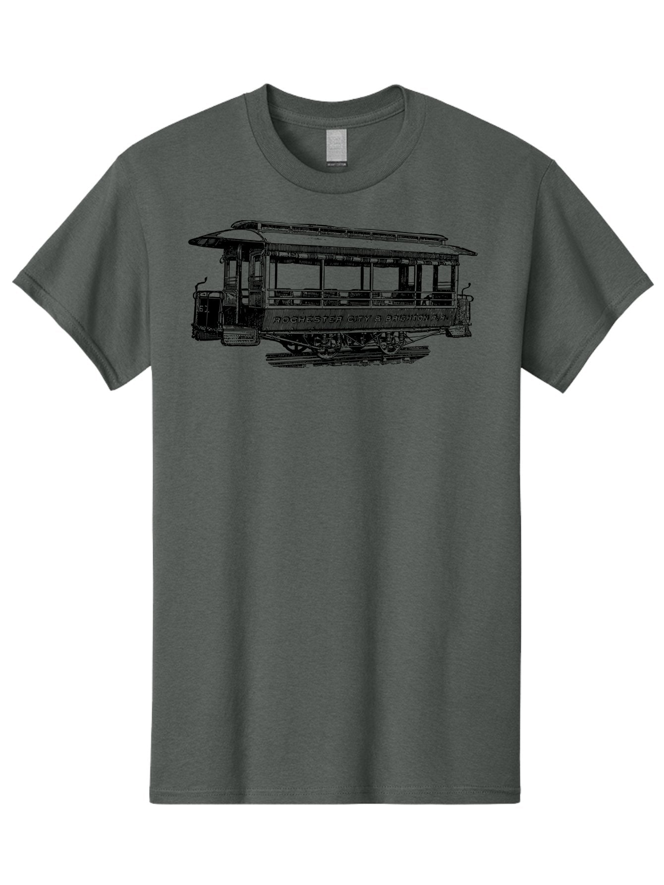 Rochester-City-Brighton-Railroad Men'S Graphic Tee, 100% Cotton, Comfortable Casual Summer Wear, Machine Washable, Vintage Trolley, Railway Transportation, Rochester City & Brighton Railroad, Historic Streetcar, Classic Transportation, Aad803 11