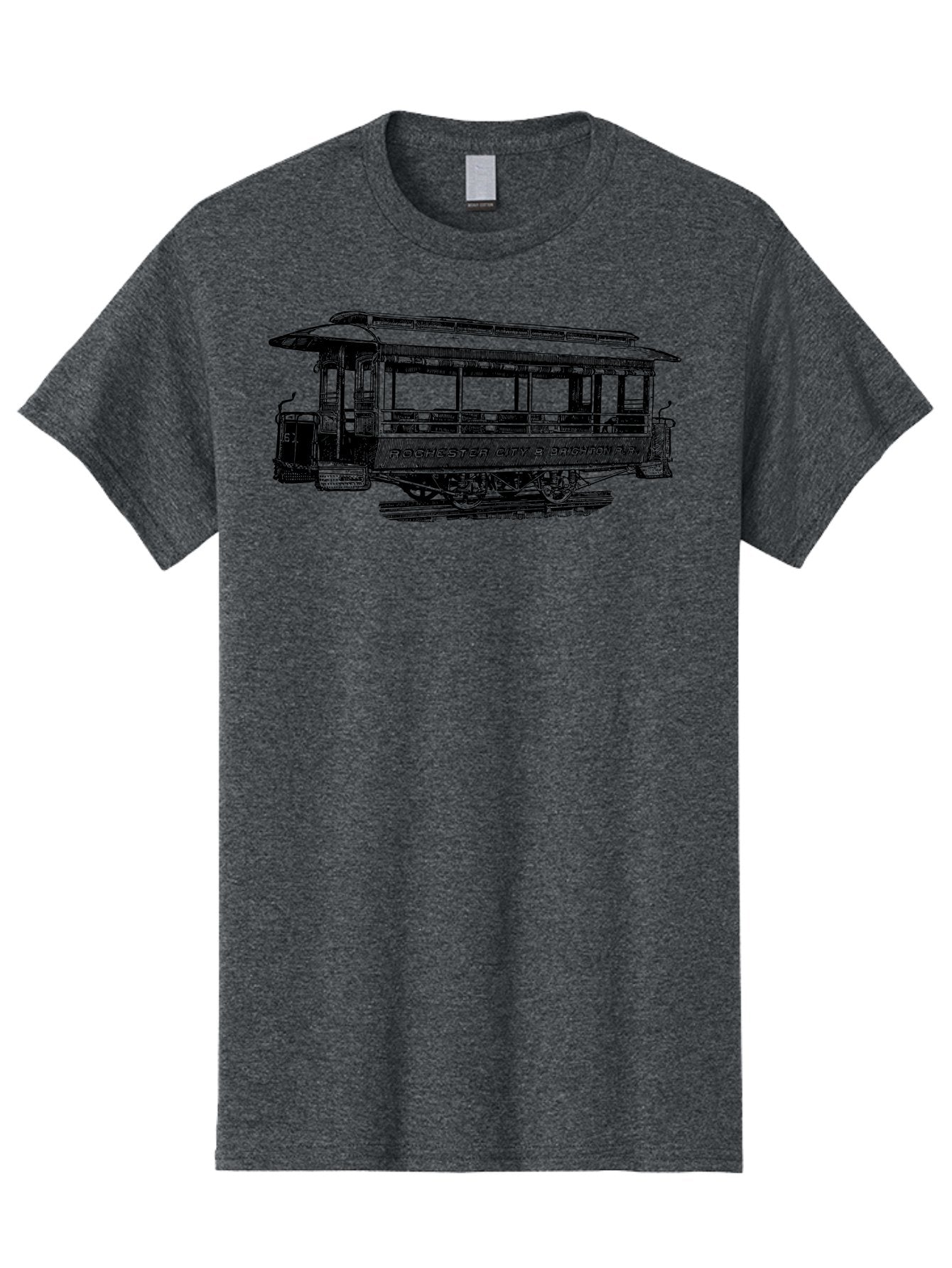 Rochester-City-Brighton-Railroad Men'S Graphic Tee, 100% Cotton, Comfortable Casual Summer Wear, Machine Washable, Vintage Trolley, Railway Transportation, Rochester City & Brighton Railroad, Historic Streetcar, Classic Transportation, Aad803 12
