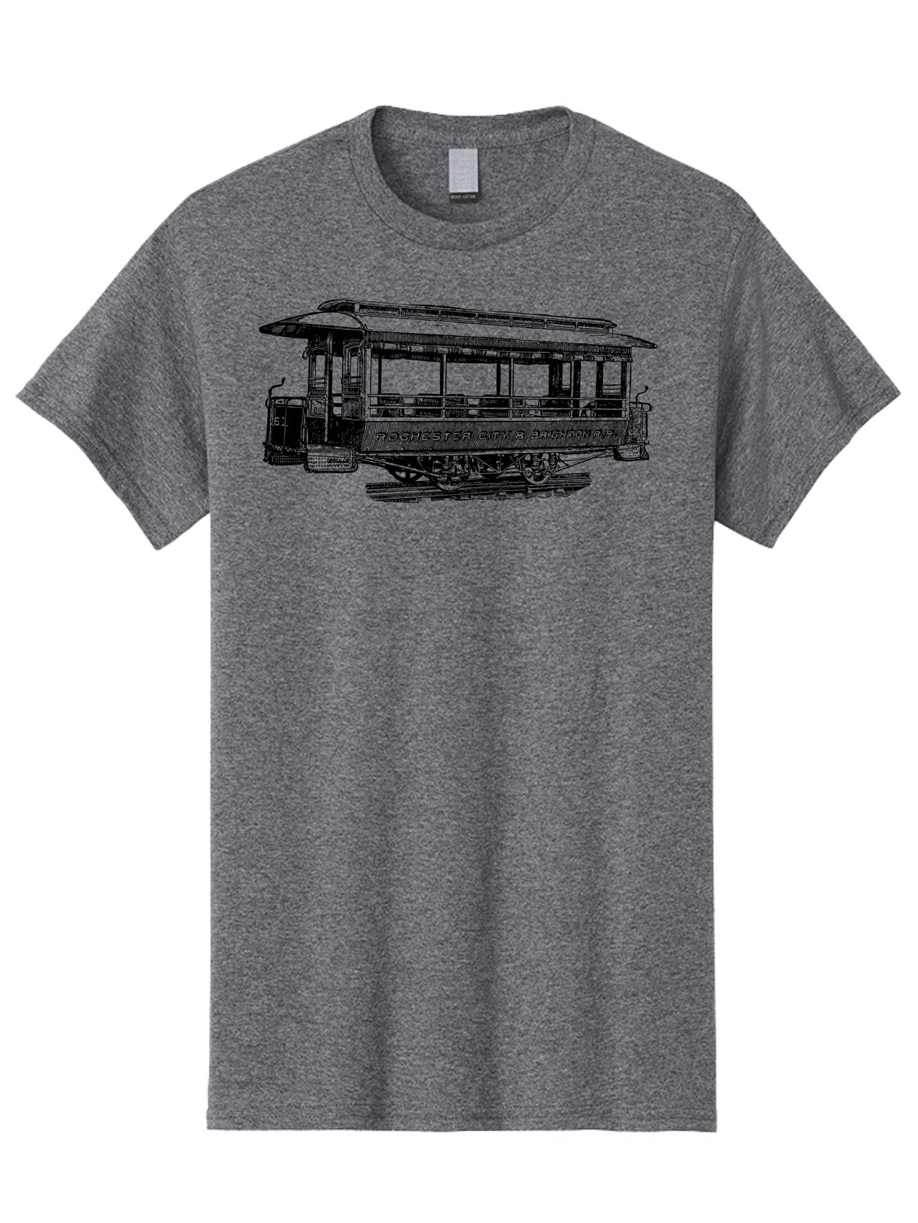 Rochester-City-Brighton-Railroad Men'S Graphic Tee, 100% Cotton, Comfortable Casual Summer Wear, Machine Washable, Vintage Trolley, Railway Transportation, Rochester City & Brighton Railroad, Historic Streetcar, Classic Transportation, Aad803 8
