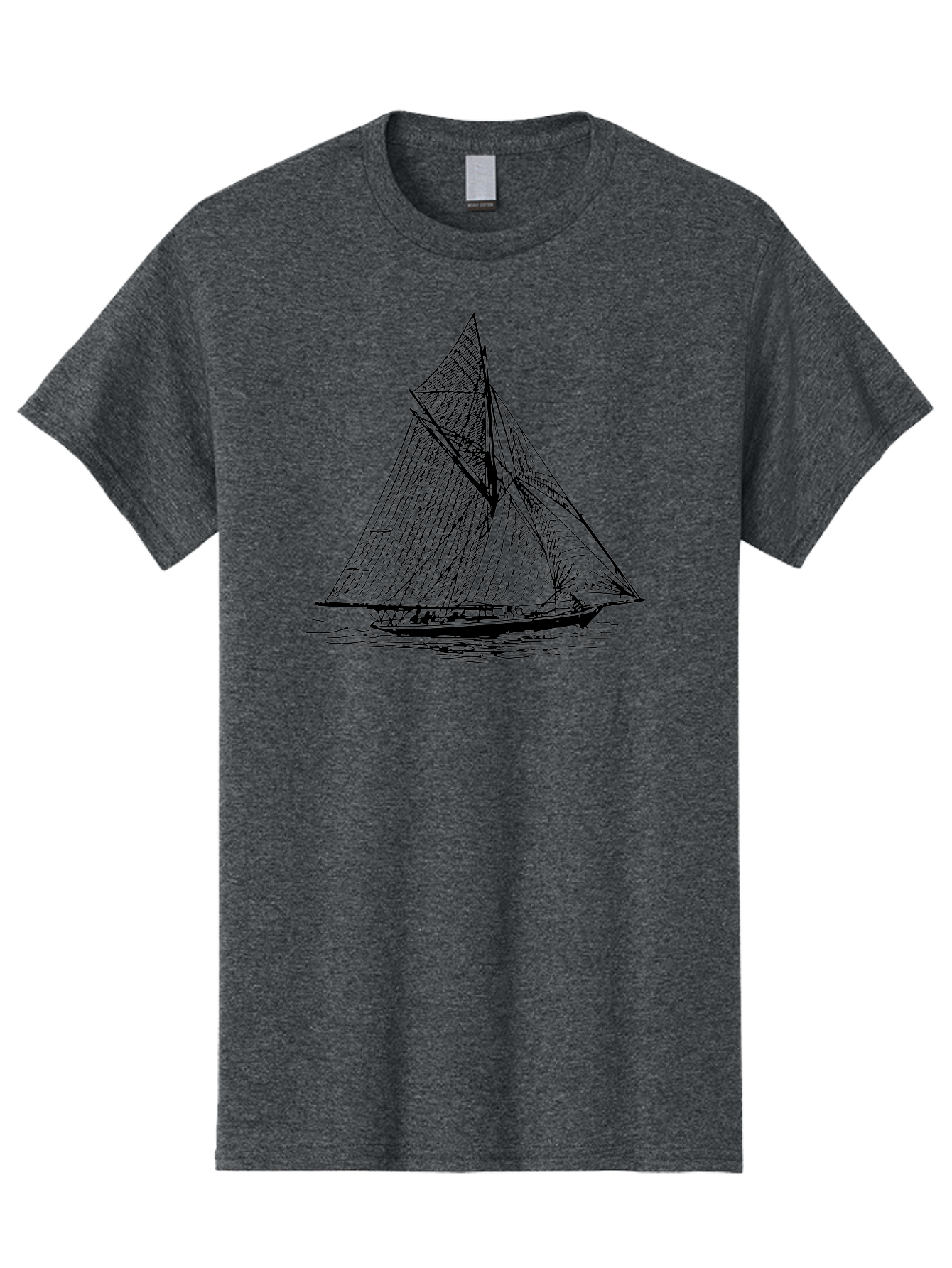 Sailboat-1 Men'S Graphic Tee, 100% Cotton, Comfortable Casual Summer Wear, Machine Washable, Sailboat On The Water, Sailing Vessels, Nautical Art, Ocean Scenery, Sailboat Design, Sketch Art, Sailing Boats, Maritime Graphics, Boat Illustrations Aad804 17