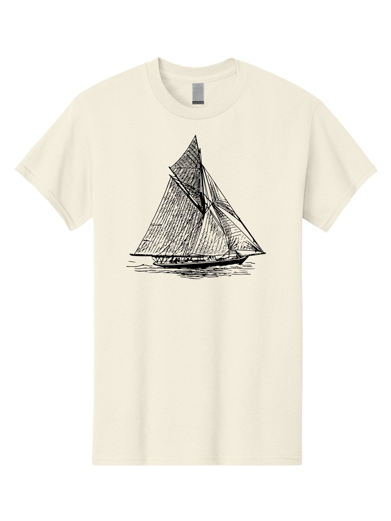 Sailboat-1 Men'S Graphic Tee, 100% Cotton, Comfortable Casual Summer Wear, Machine Washable, Sailboat On The Water, Sailing Vessels, Nautical Art, Ocean Scenery, Sailboat Design, Sketch Art, Sailing Boats, Maritime Graphics, Boat Illustrations Aad804 7