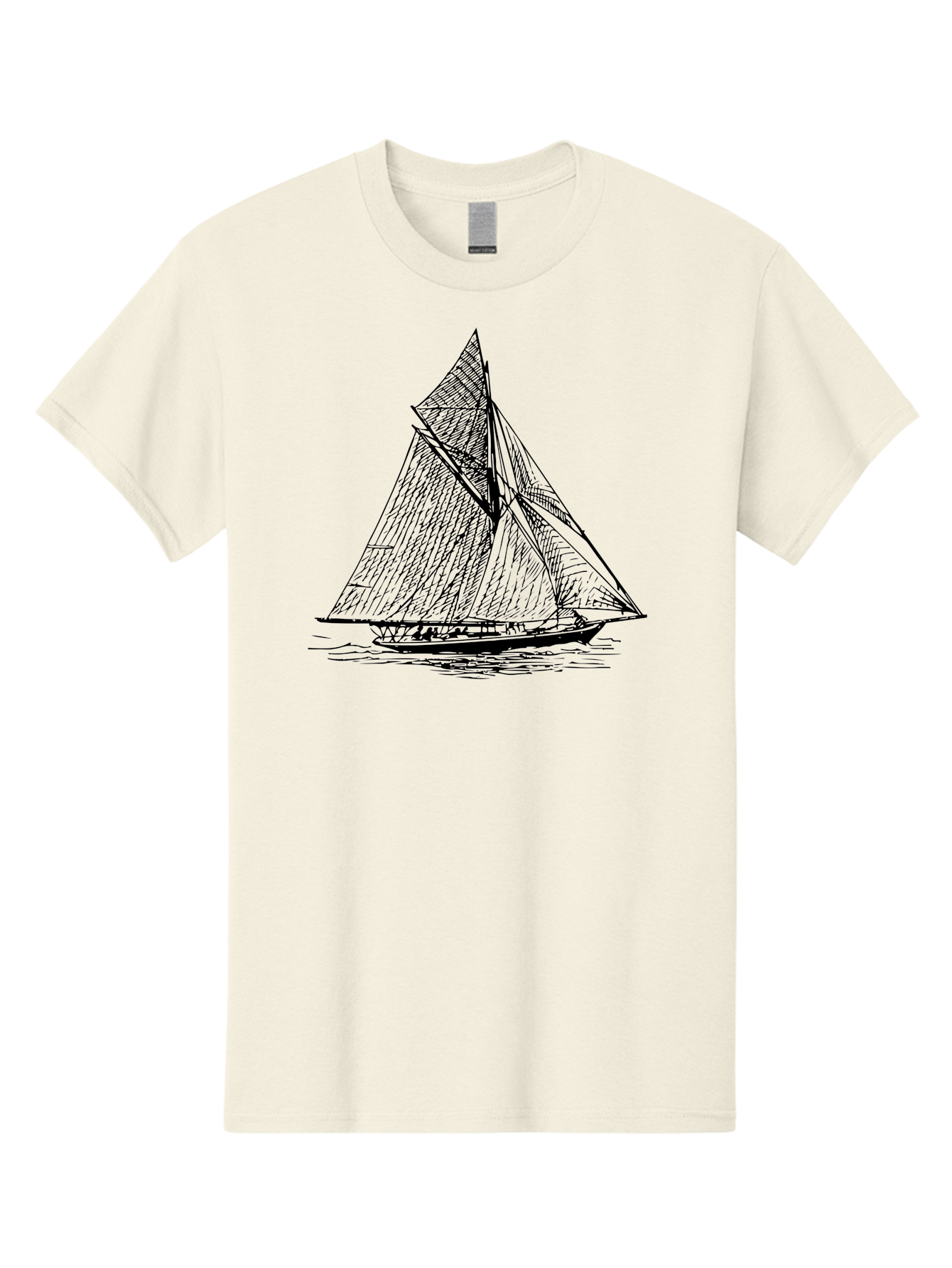 Sailboat-1 Men'S Graphic Tee, 100% Cotton, Comfortable Casual Summer Wear, Machine Washable, Sailboat On The Water, Sailing Vessels, Nautical Art, Ocean Scenery, Sailboat Design, Sketch Art, Sailing Boats, Maritime Graphics, Boat Illustrations Aad804 25