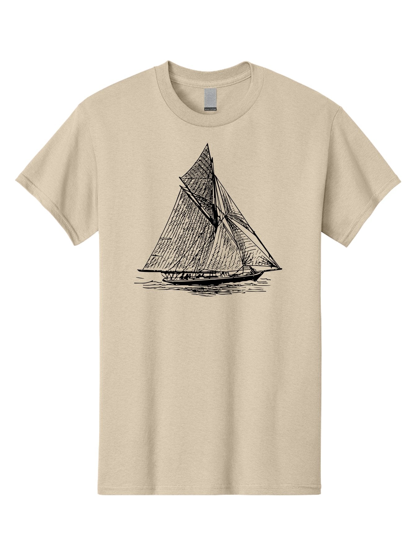 Sailboat-1 Men'S Graphic Tee, 100% Cotton, Comfortable Casual Summer Wear, Machine Washable, Sailboat On The Water, Sailing Vessels, Nautical Art, Ocean Scenery, Sailboat Design, Sketch Art, Sailing Boats, Maritime Graphics, Boat Illustrations Aad804 14