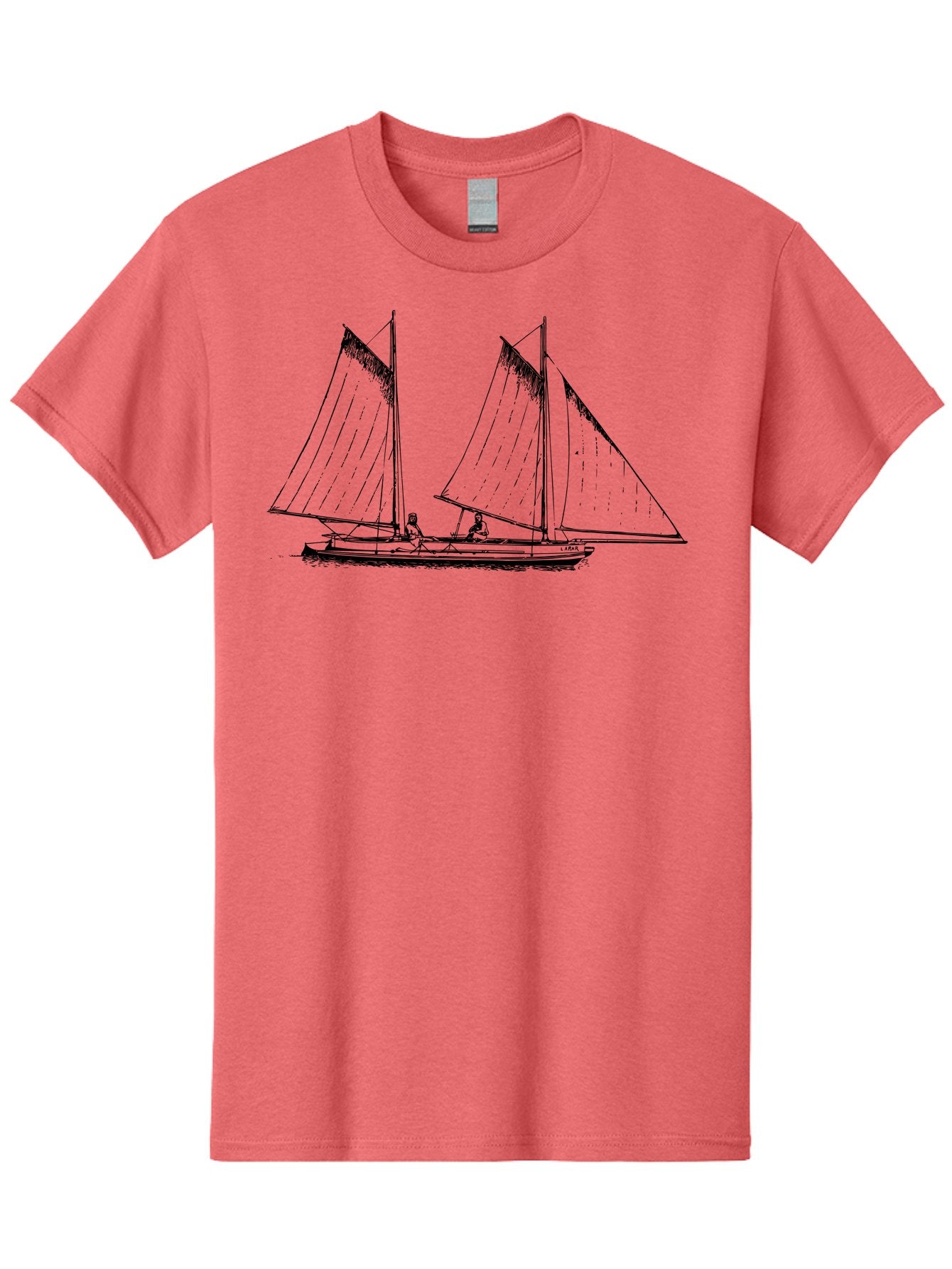 Sailboat-2 Men'S Graphic Tee, 100% Cotton, Comfortable Casual Summer Wear, Machine Washable, Sailboat, Sailing, Ocean, Watercraft, Nautical Theme, Sailing Vessels, Serene Atmosphere, Maritime, Adventure, Sketch Art, Black Lines, Simple Design, Aad805 13