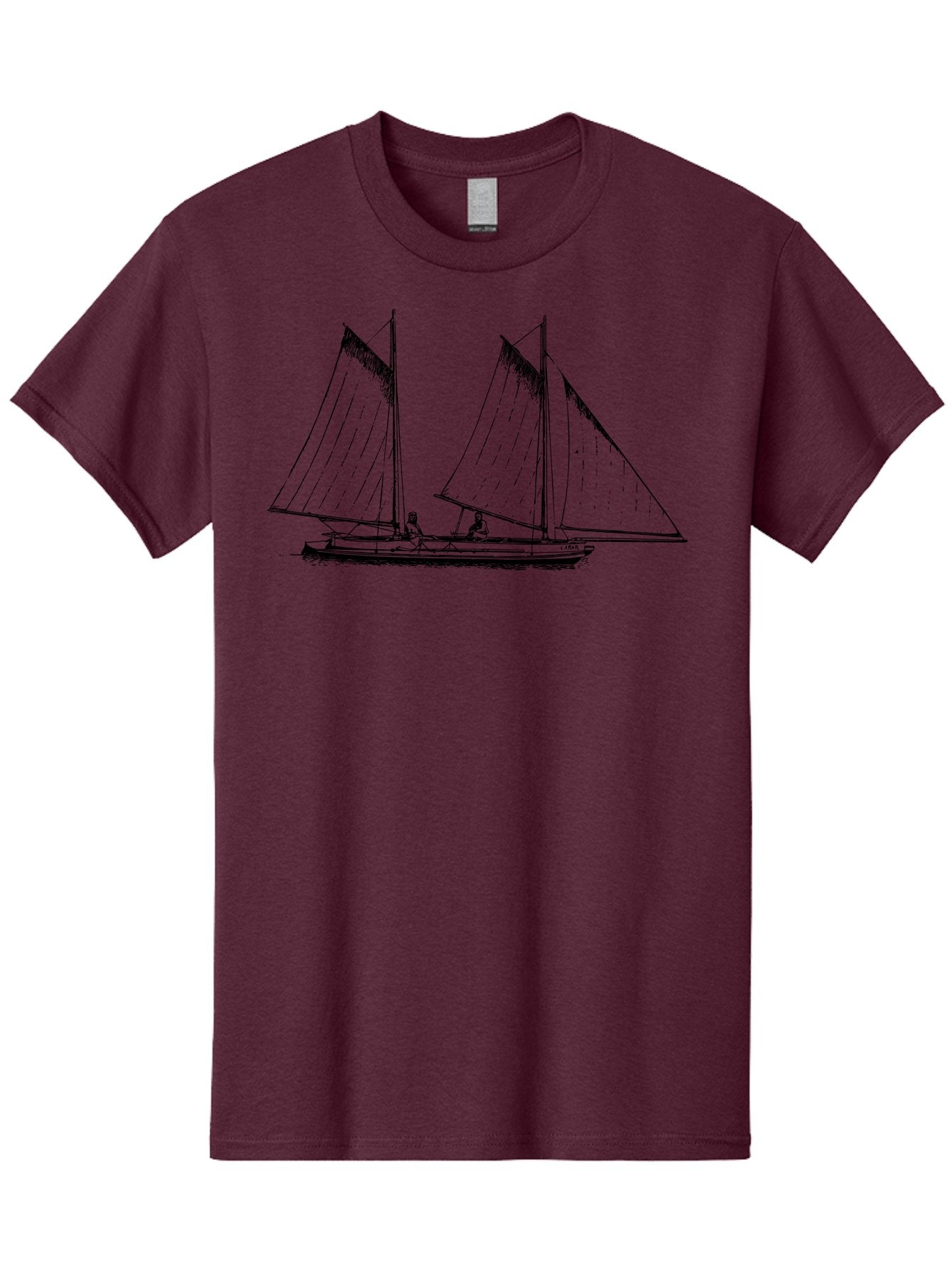 Sailboat-2 Men'S Graphic Tee, 100% Cotton, Comfortable Casual Summer Wear, Machine Washable, Sailboat, Sailing, Ocean, Watercraft, Nautical Theme, Sailing Vessels, Serene Atmosphere, Maritime, Adventure, Sketch Art, Black Lines, Simple Design, Aad805 11