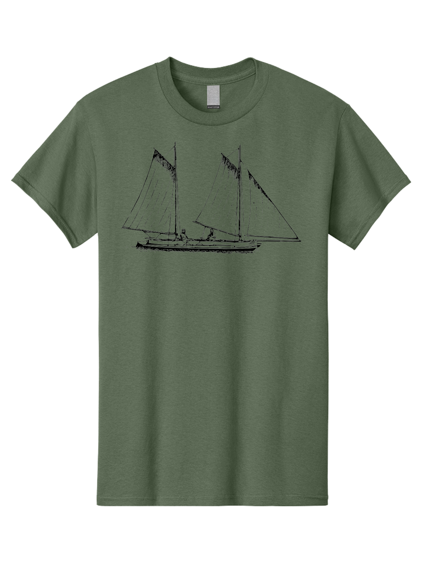 Sailboat-2 Men'S Graphic Tee, 100% Cotton, Comfortable Casual Summer Wear, Machine Washable, Sailboat, Sailing, Ocean, Watercraft, Nautical Theme, Sailing Vessels, Serene Atmosphere, Maritime, Adventure, Sketch Art, Black Lines, Simple Design, Aad805 1