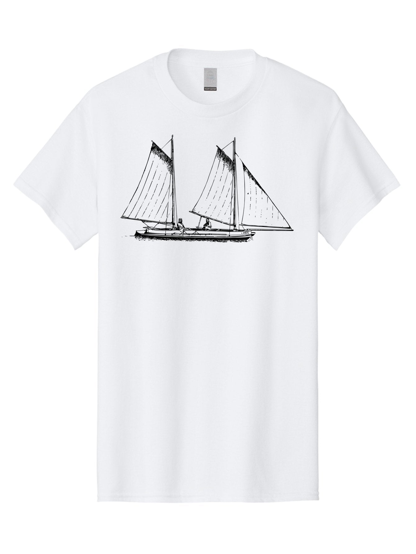 Sailboat-2 Men'S Graphic Tee, 100% Cotton, Comfortable Casual Summer Wear, Machine Washable, Sailboat, Sailing, Ocean, Watercraft, Nautical Theme, Sailing Vessels, Serene Atmosphere, Maritime, Adventure, Sketch Art, Black Lines, Simple Design, Aad805 8