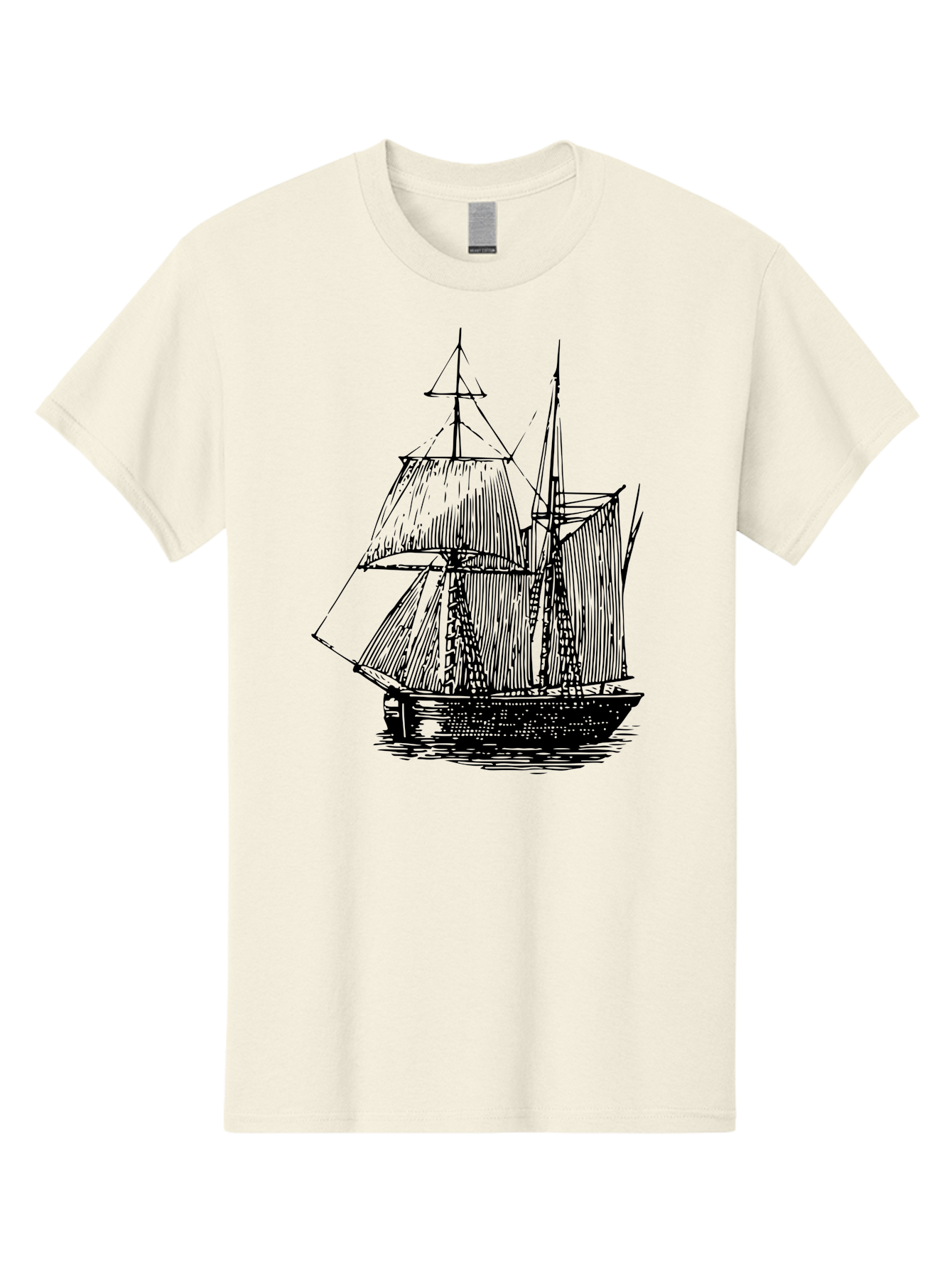 Sailboat Men'S Graphic Tee, 100% Cotton, Comfortable Casual Summer Wear, Machine Washable, Sailboat On Water, Sailing Vessel, Black And White Illustration, Nautical Theme, Ocean Scenery, Vintage Style, Maritime Art Aad806 15