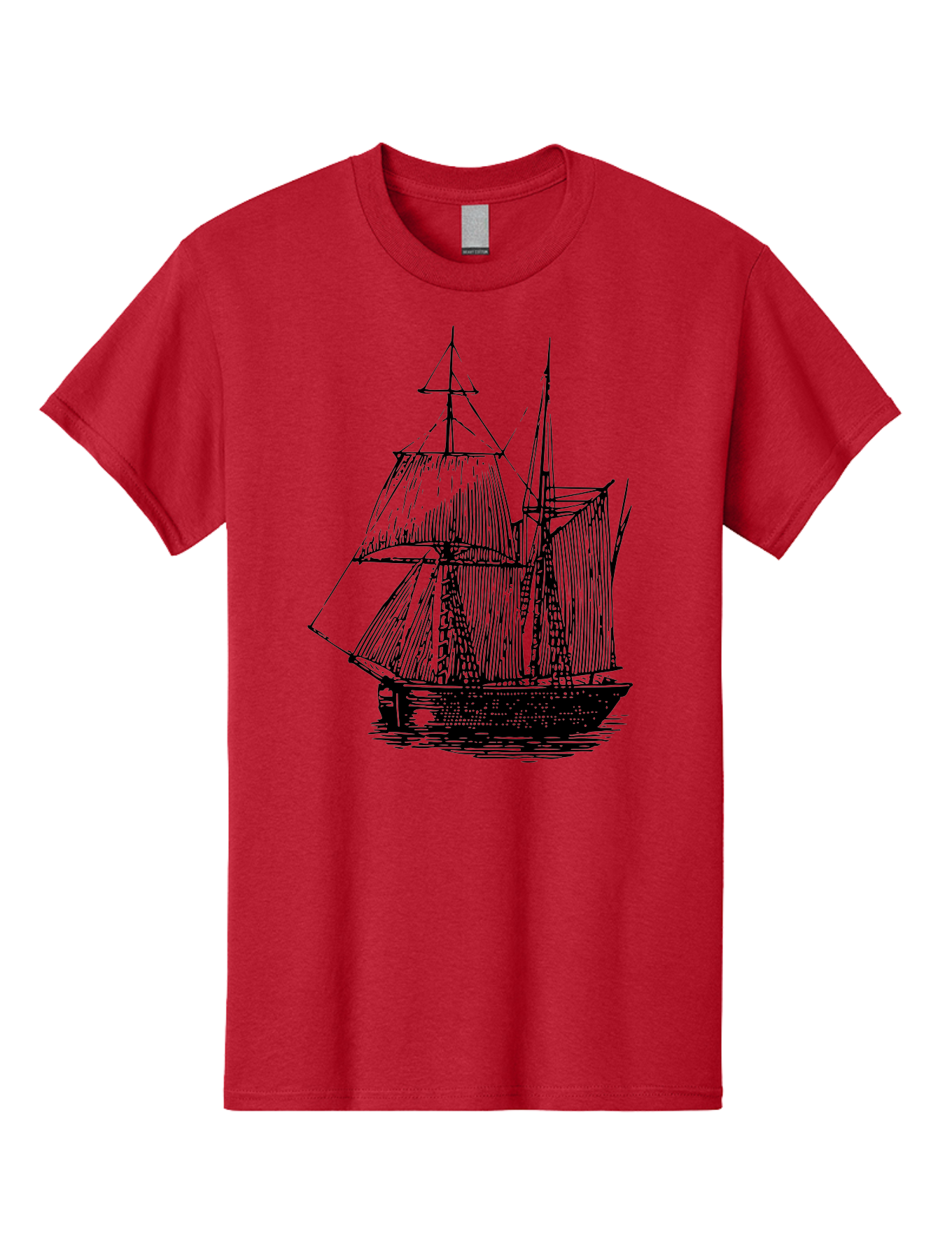 Sailboat Men'S Graphic Tee, 100% Cotton, Comfortable Casual Summer Wear, Machine Washable, Sailboat On Water, Sailing Vessel, Black And White Illustration, Nautical Theme, Ocean Scenery, Vintage Style, Maritime Art Aad806 27