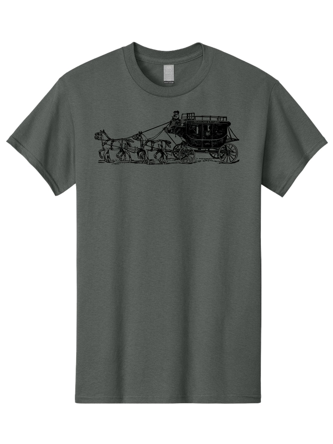 Stagecoach Men'S Graphic Tee, 100% Cotton, Comfortable Casual Summer Wear, Machine Washable, Horse-Drawn Stagecoach, Vintage Transportation, Historical Vehicle, Retro Travel, Classic Carriage, Old-Fashioned, Horse-Drawn Carriage, Aad807 13