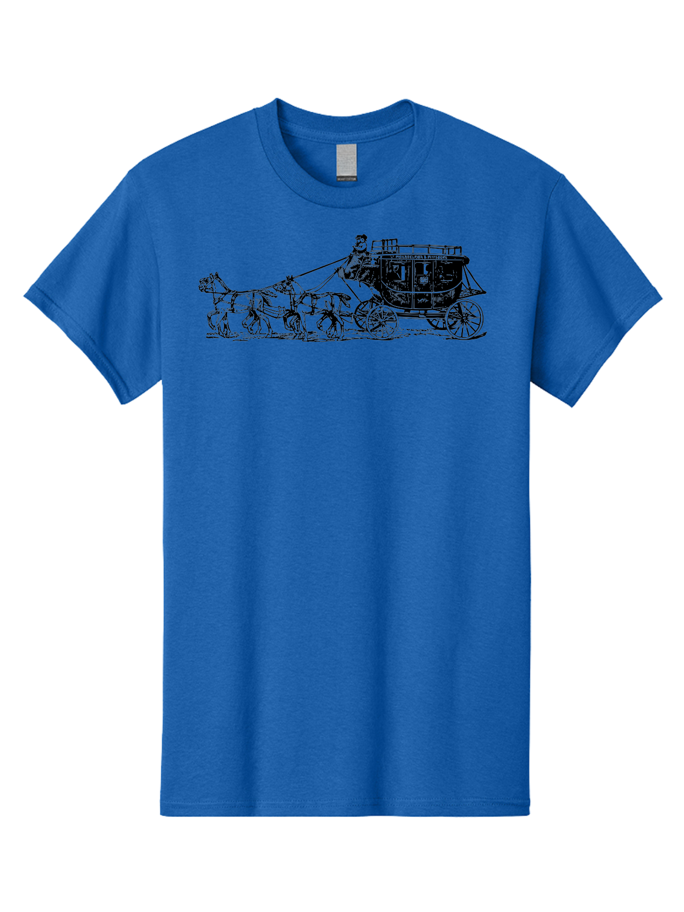 Stagecoach Men'S Graphic Tee, 100% Cotton, Comfortable Casual Summer Wear, Machine Washable, Horse-Drawn Stagecoach, Vintage Transportation, Historical Vehicle, Retro Travel, Classic Carriage, Old-Fashioned, Horse-Drawn Carriage, Aad807 17