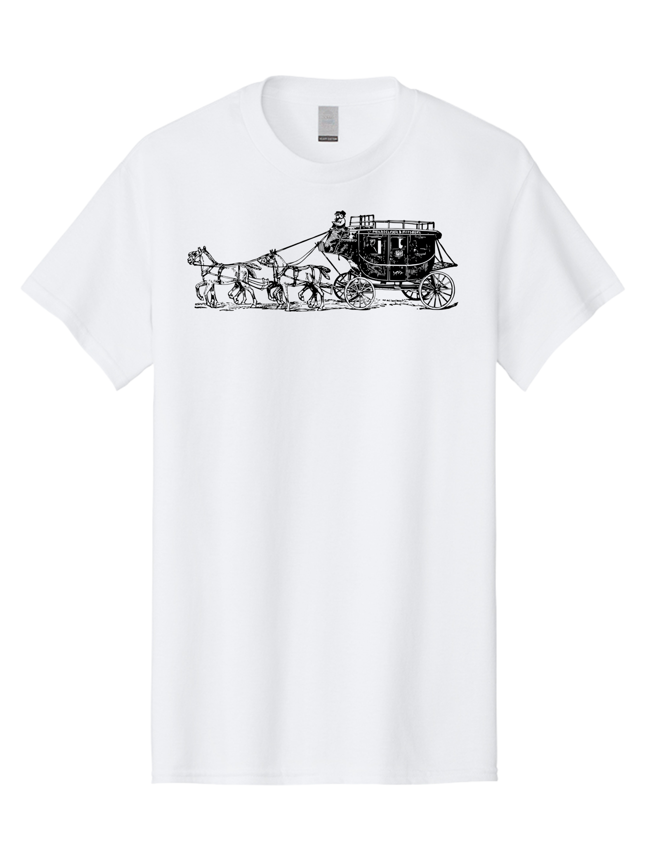 Stagecoach Men'S Graphic Tee, 100% Cotton, Comfortable Casual Summer Wear, Machine Washable, Horse-Drawn Stagecoach, Vintage Transportation, Historical Vehicle, Retro Travel, Classic Carriage, Old-Fashioned, Horse-Drawn Carriage, Aad807 13