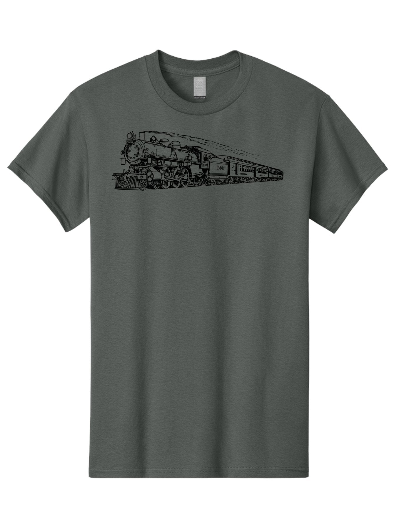 Steam-Locomotive-2524 Men'S Graphic Tee, 100% Cotton, Comfortable Casual Summer Wear, Machine Washable, Vintage Steam Train, Locomotive Engine, Railway Transportation, Nostalgic Travel, Classic Railroad, Historic Train, D51, 626, Aad809 15