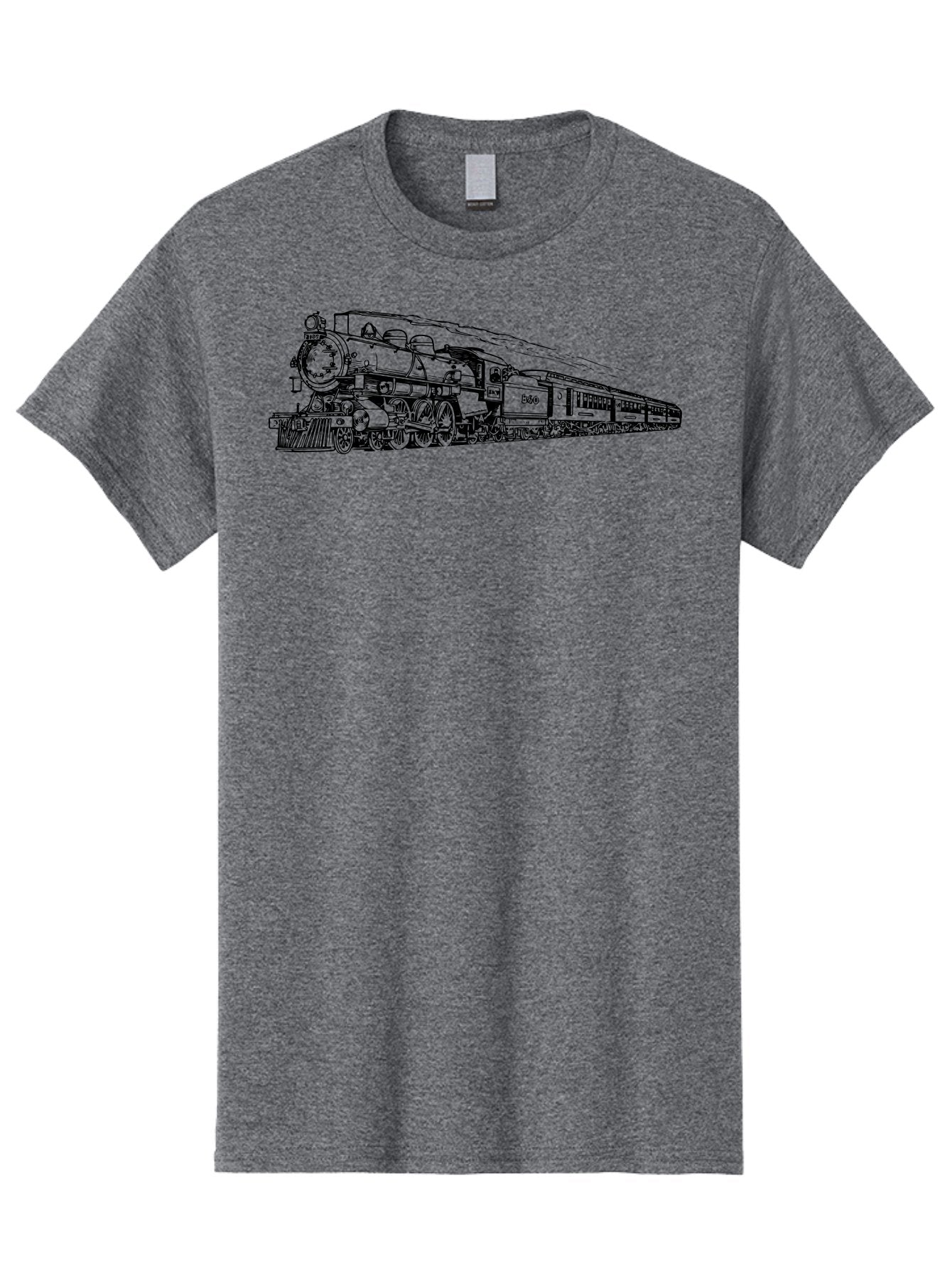 Steam-Locomotive-2524 Men'S Graphic Tee, 100% Cotton, Comfortable Casual Summer Wear, Machine Washable, Vintage Steam Train, Locomotive Engine, Railway Transportation, Nostalgic Travel, Classic Railroad, Historic Train, D51, 626, Aad809 4