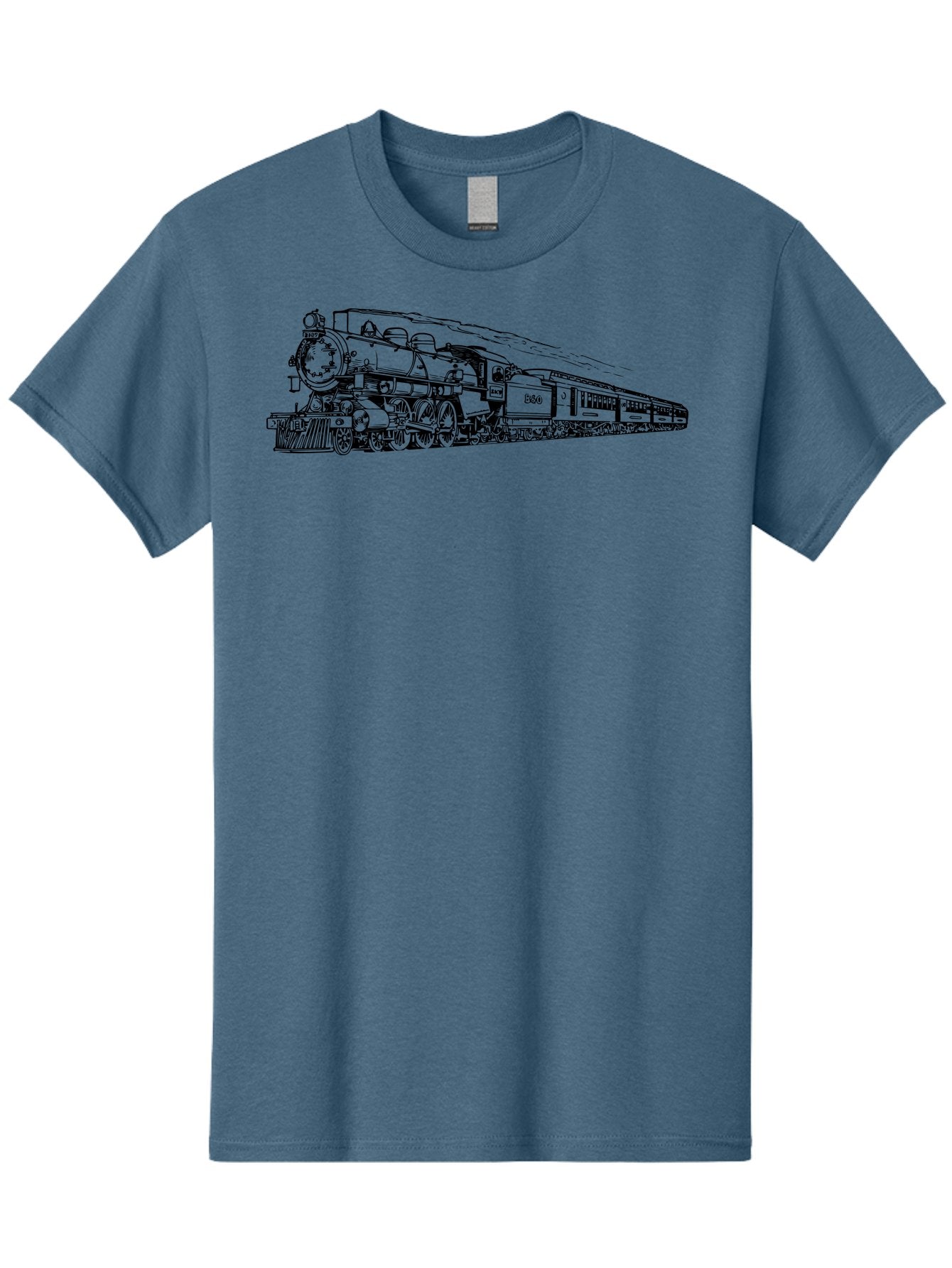 Steam-Locomotive-2524 Men'S Graphic Tee, 100% Cotton, Comfortable Casual Summer Wear, Machine Washable, Vintage Steam Train, Locomotive Engine, Railway Transportation, Nostalgic Travel, Classic Railroad, Historic Train, D51, 626, Aad809 13
