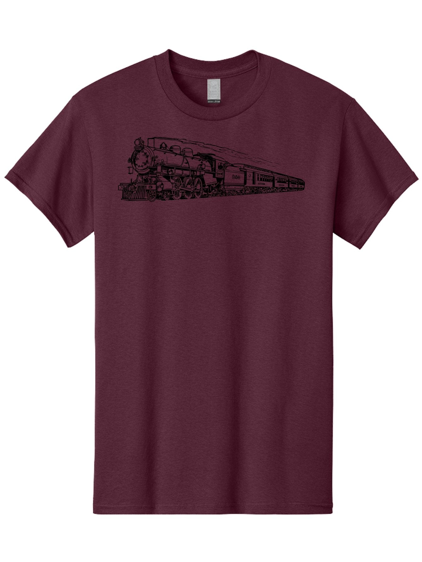 Steam-Locomotive-2524 Men'S Graphic Tee, 100% Cotton, Comfortable Casual Summer Wear, Machine Washable, Vintage Steam Train, Locomotive Engine, Railway Transportation, Nostalgic Travel, Classic Railroad, Historic Train, D51, 626, Aad809 14