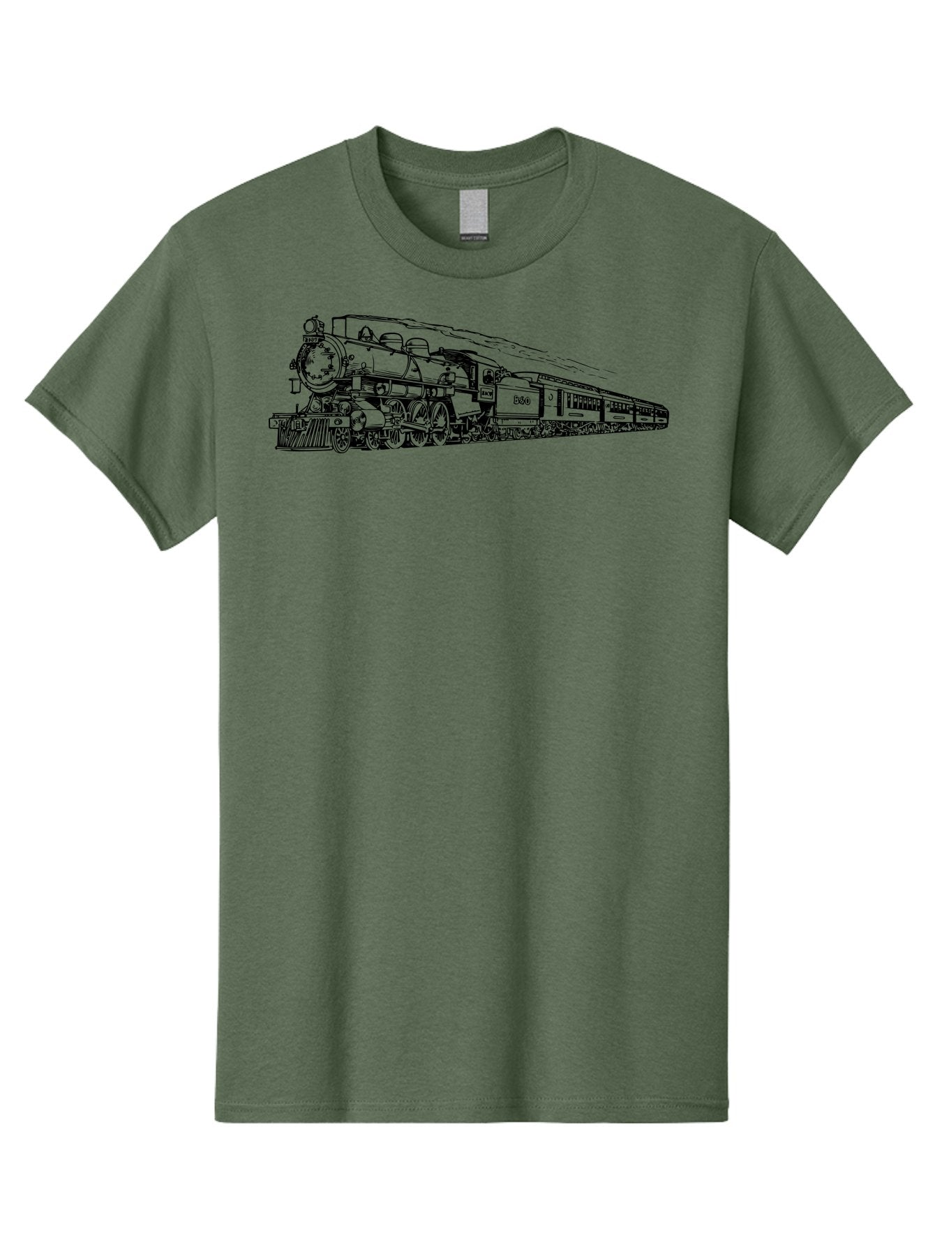 Steam-Locomotive-2524 Men'S Graphic Tee, 100% Cotton, Comfortable Casual Summer Wear, Machine Washable, Vintage Steam Train, Locomotive Engine, Railway Transportation, Nostalgic Travel, Classic Railroad, Historic Train, D51, 626, Aad809 3