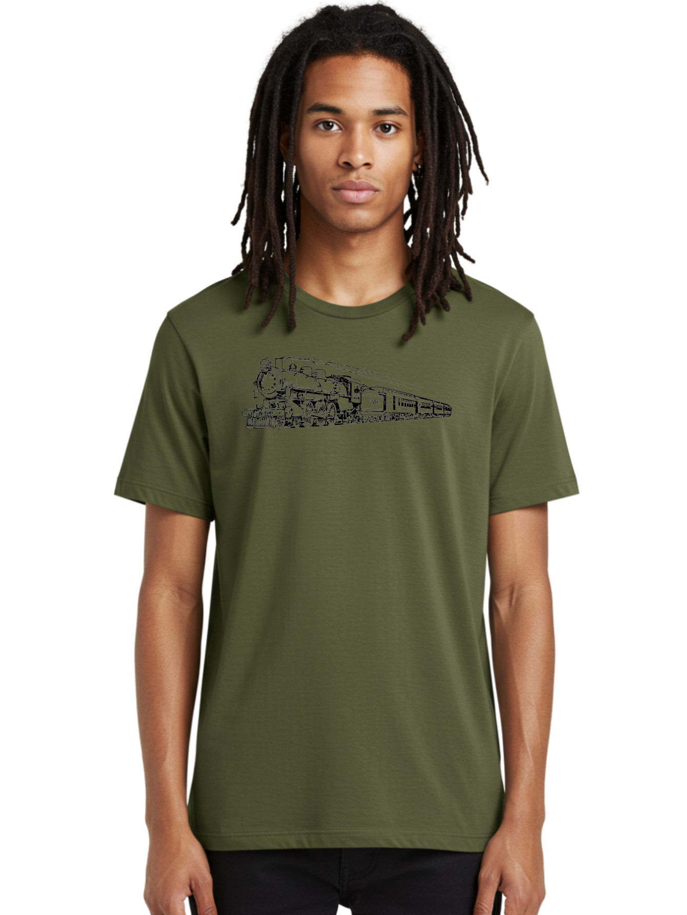 Steam-Locomotive-2524 Men'S Graphic Tee, 100% Cotton, Comfortable Casual Summer Wear, Machine Washable, Vintage Steam Train, Locomotive Engine, Railway Transportation, Nostalgic Travel, Classic Railroad, Historic Train, D51, 626, Aad809 18