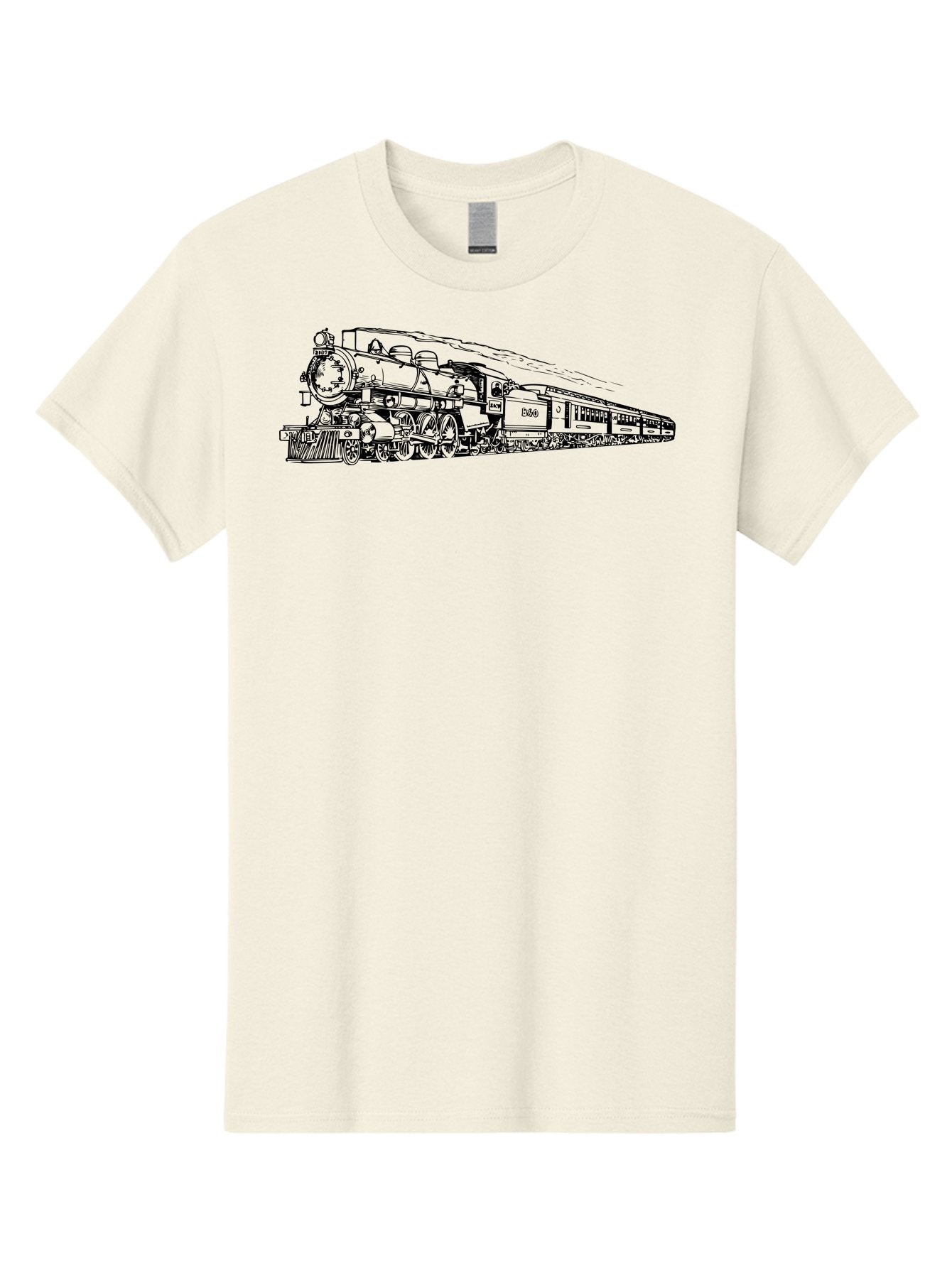 Steam-Locomotive-2524 Men'S Graphic Tee, 100% Cotton, Comfortable Casual Summer Wear, Machine Washable, Vintage Steam Train, Locomotive Engine, Railway Transportation, Nostalgic Travel, Classic Railroad, Historic Train, D51, 626, Aad809