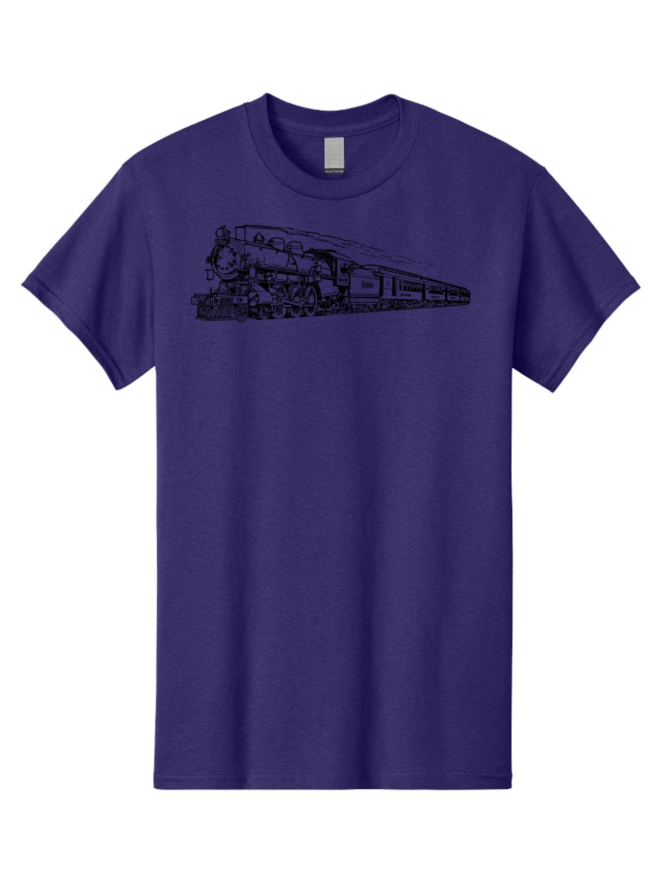 Steam-Locomotive-2524 Men'S Graphic Tee, 100% Cotton, Comfortable Casual Summer Wear, Machine Washable, Vintage Steam Train, Locomotive Engine, Railway Transportation, Nostalgic Travel, Classic Railroad, Historic Train, D51, 626, Aad809 12