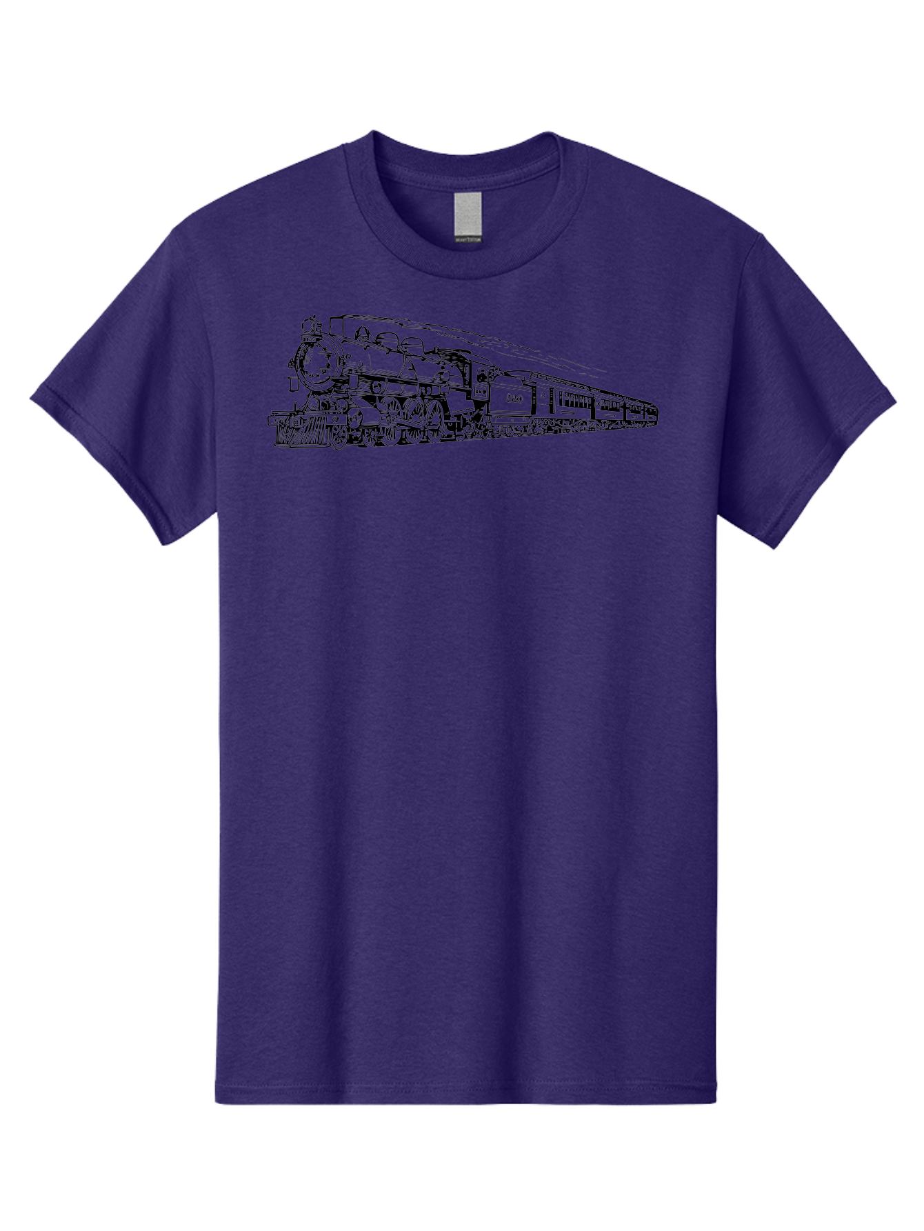 Steam-Locomotive-2524 Men'S Graphic Tee, 100% Cotton, Comfortable Casual Summer Wear, Machine Washable, Vintage Steam Train, Locomotive Engine, Railway Transportation, Nostalgic Travel, Classic Railroad, Historic Train, D51, 626, Aad809 5