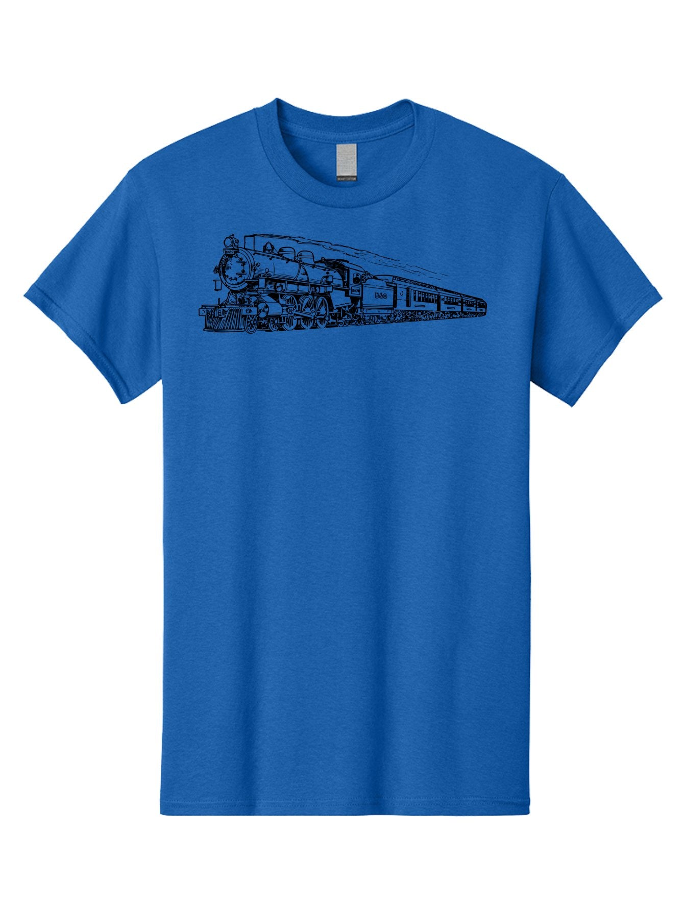 Steam-Locomotive-2524 Men'S Graphic Tee, 100% Cotton, Comfortable Casual Summer Wear, Machine Washable, Vintage Steam Train, Locomotive Engine, Railway Transportation, Nostalgic Travel, Classic Railroad, Historic Train, D51, 626, Aad809 8